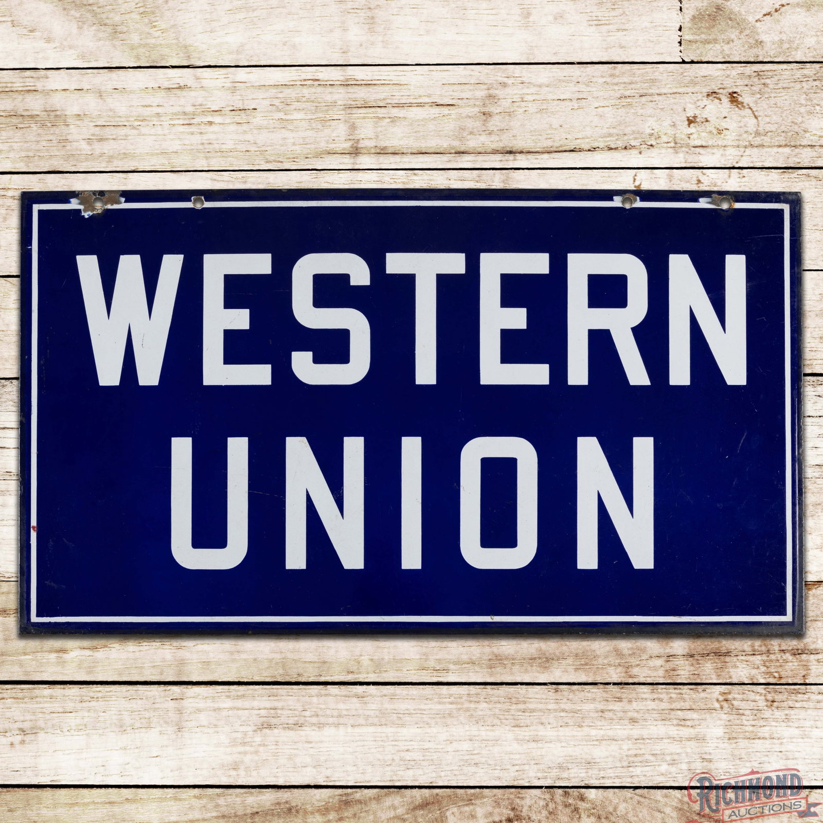 Western Union 30" Double Sided Porcelain Sign (1 of 3)