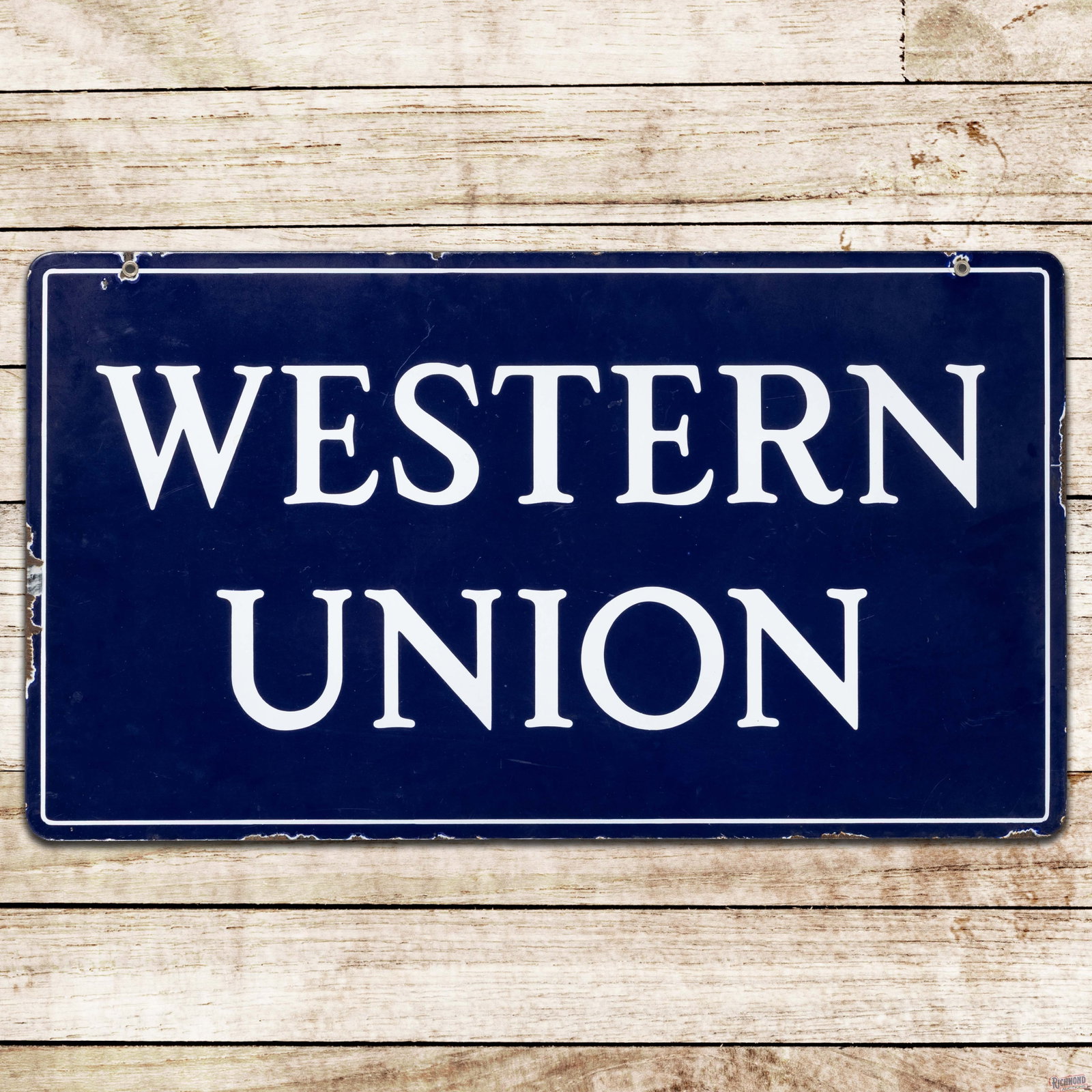 Western Union Double Sided Porcelain Sign (1 of 3)