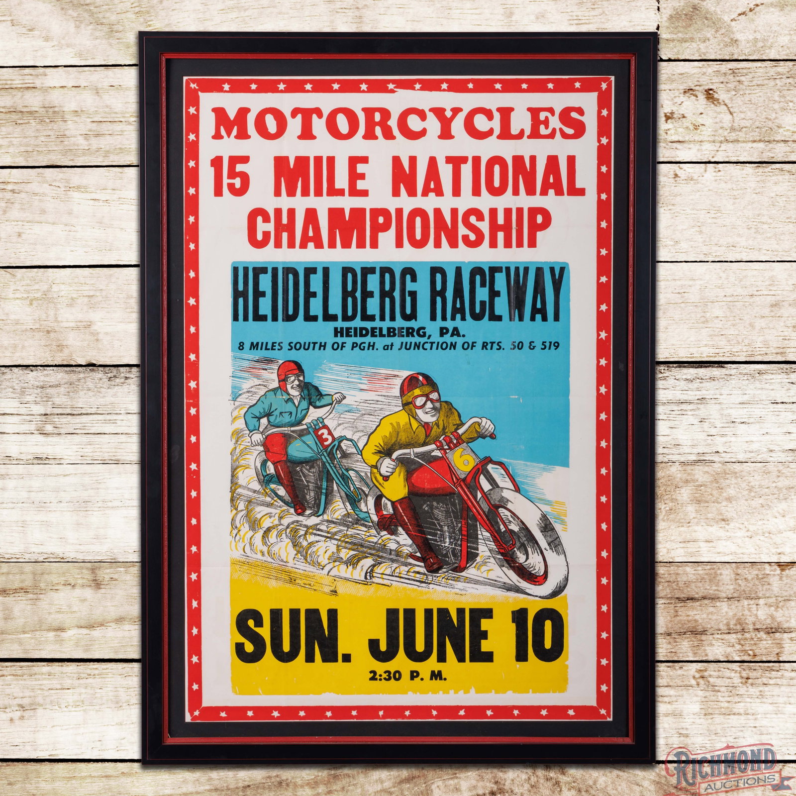 Motorycle 15 Mile National Championship Heidelberg Raceway Framed Advertising Poster (1 of 3)