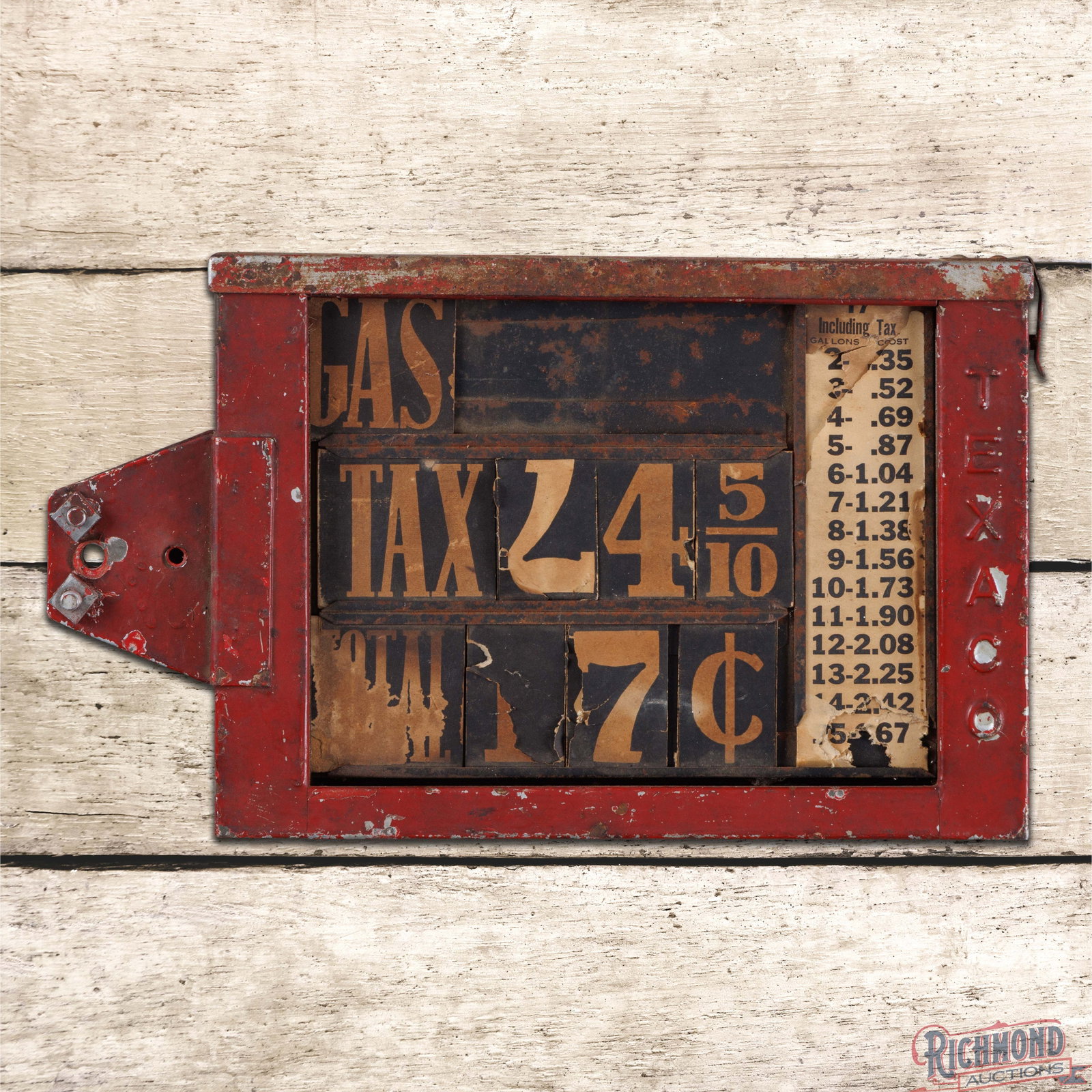 Texaco Visible Gas Pump Sign Pricer Box (1 of 3)