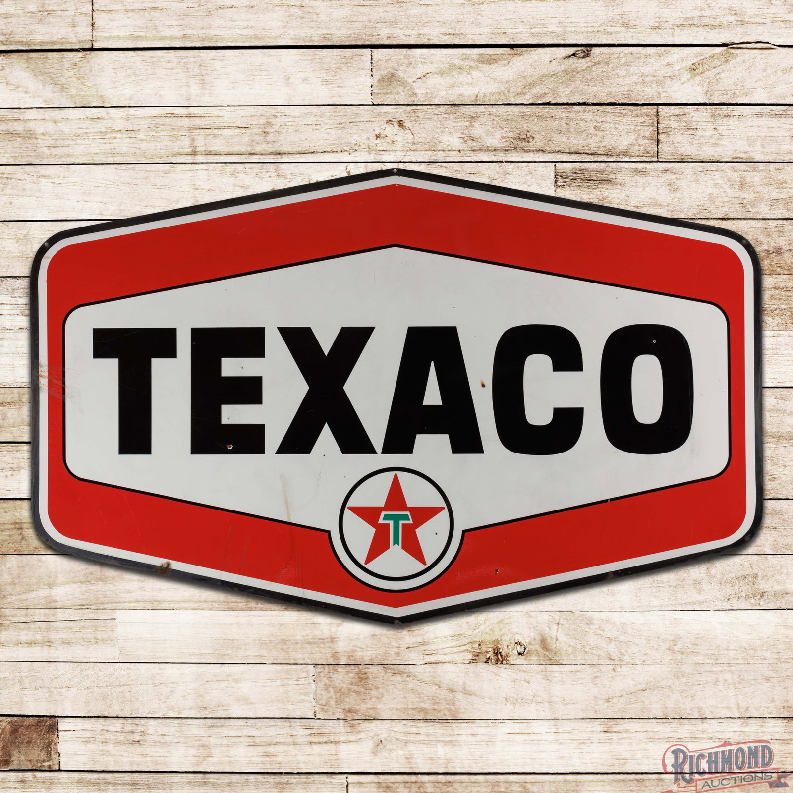 Large Texaco Gasoline 6' Double Sided Porcelain ID Sign "Tomahawk" (1 of 3)