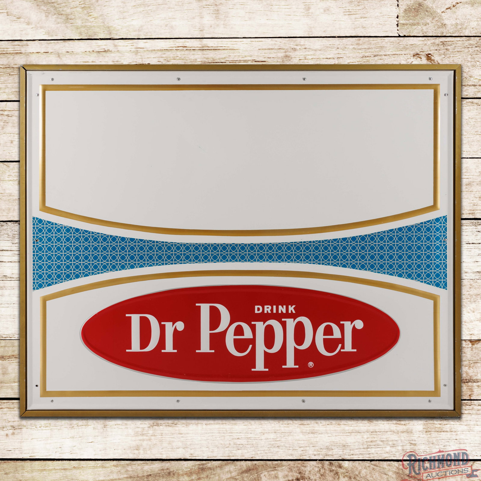 Dink Dr. Pepper 5' Double Sided Tin Embossed Sign w/ Frame (1 of 3)