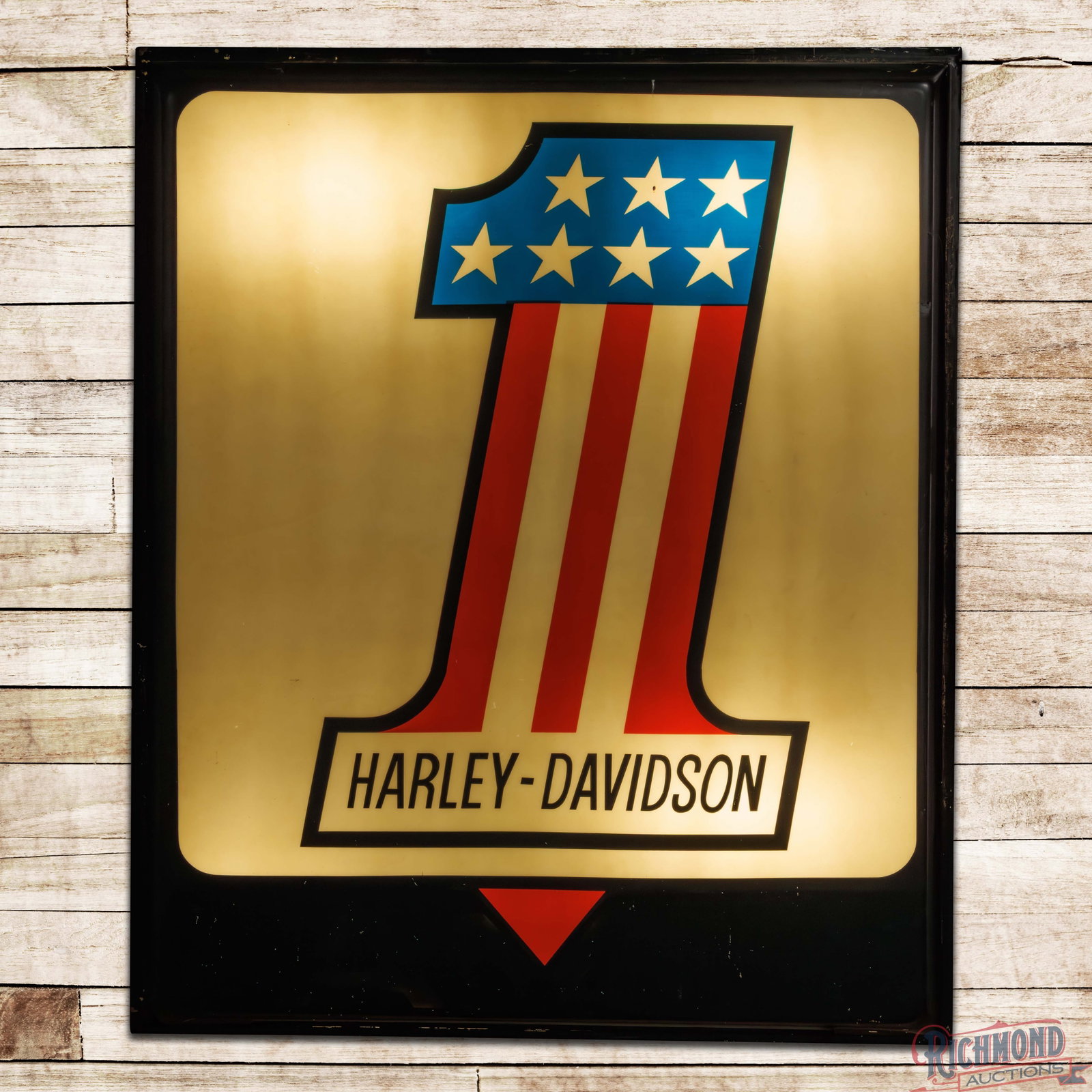 Harley Davidson 6' SS Lighted Plastic Sign w/ #1 USA Logo (1 of 4)