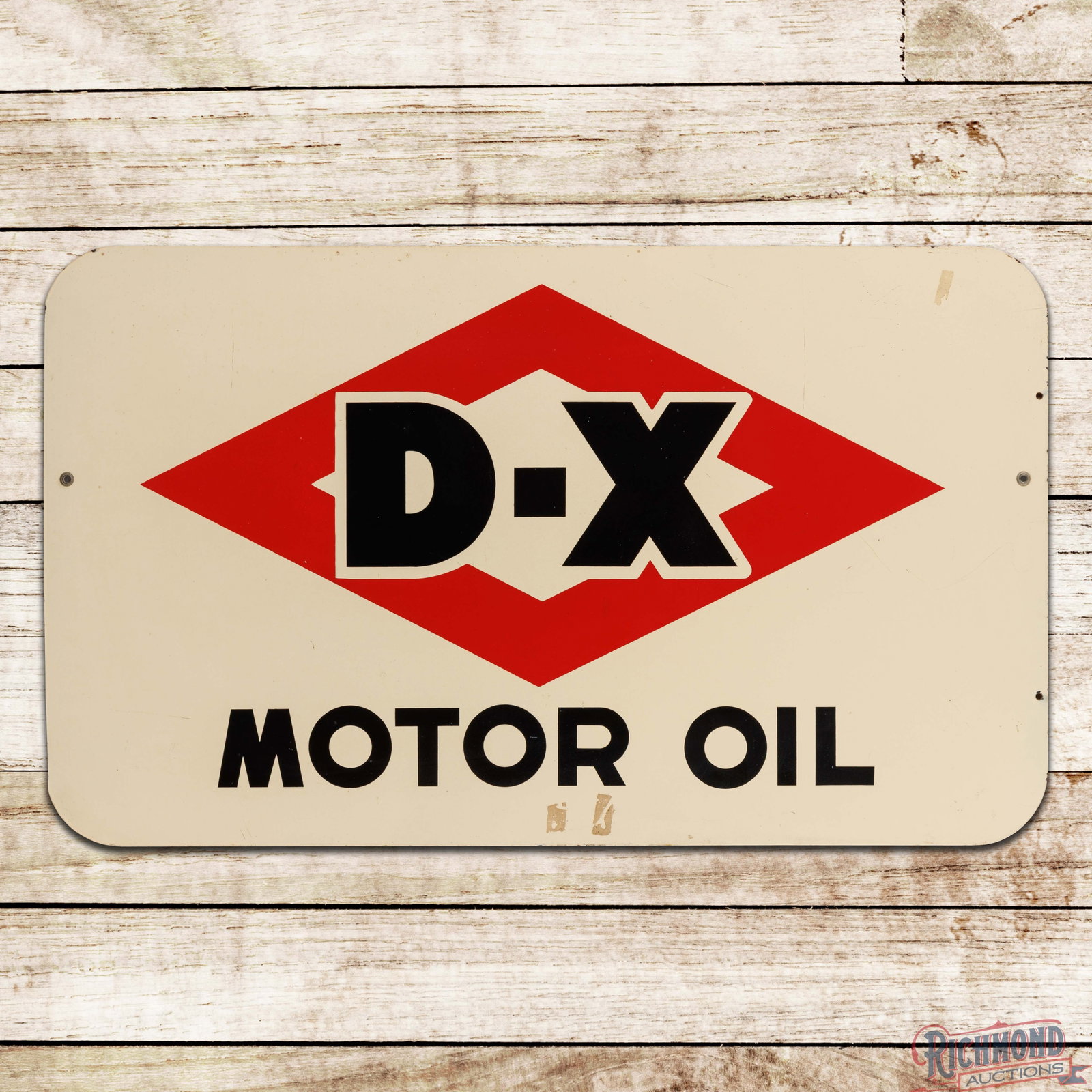 D-X Motor Oil 40" Double Sided Porcelain Sign w/ Logo (1 of 3)
