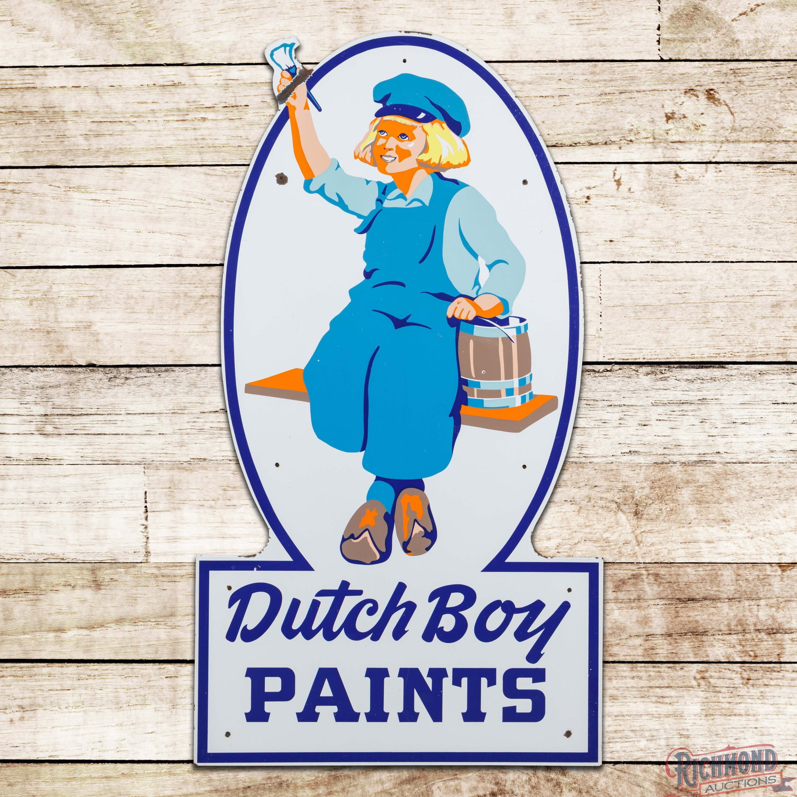 Dutch Boy Paints 4.5' Die Cut Single Sided Porcelain Sign (1 of 3)