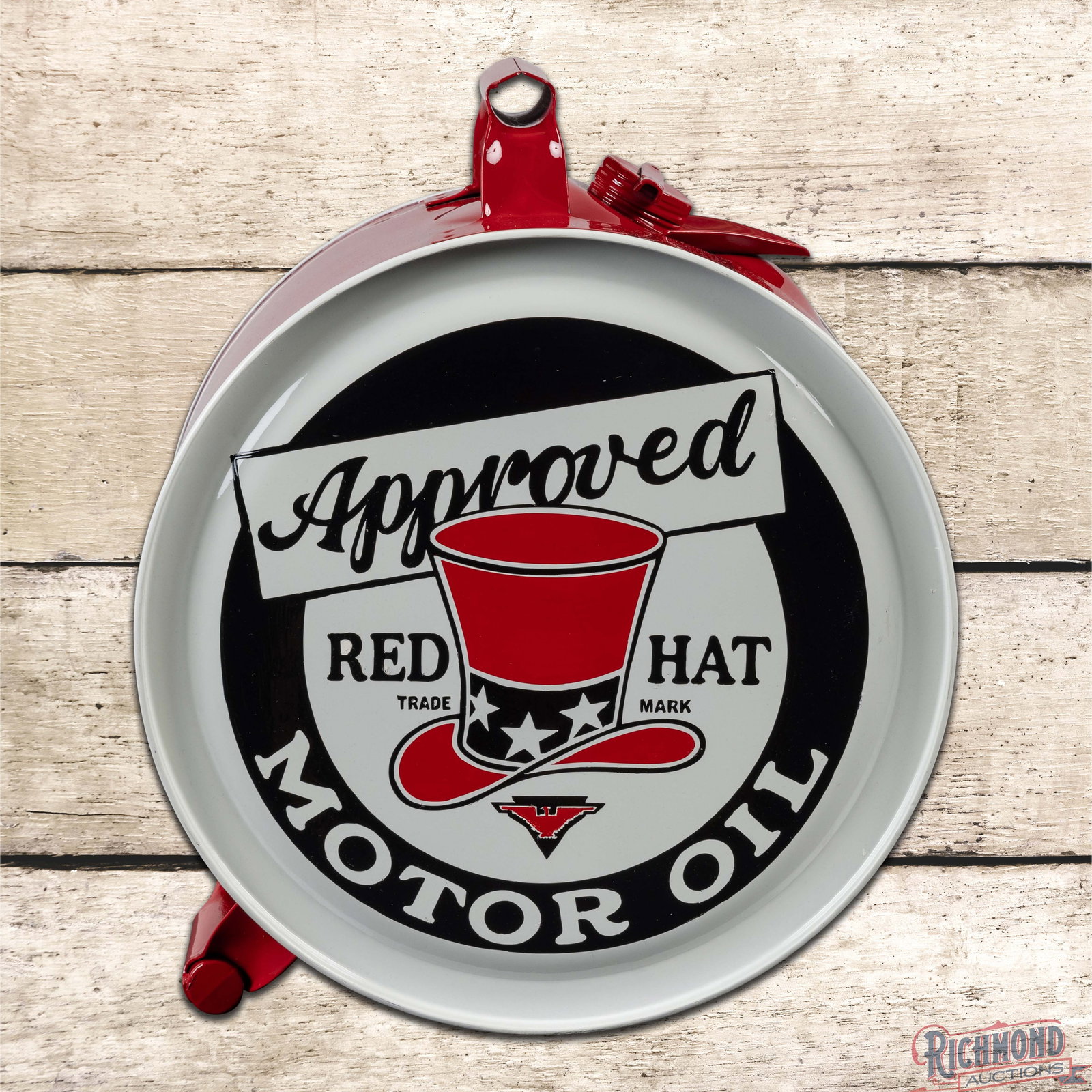 Red Hat Approved Motor Oil Rocker Can "Restored" (1 of 5)