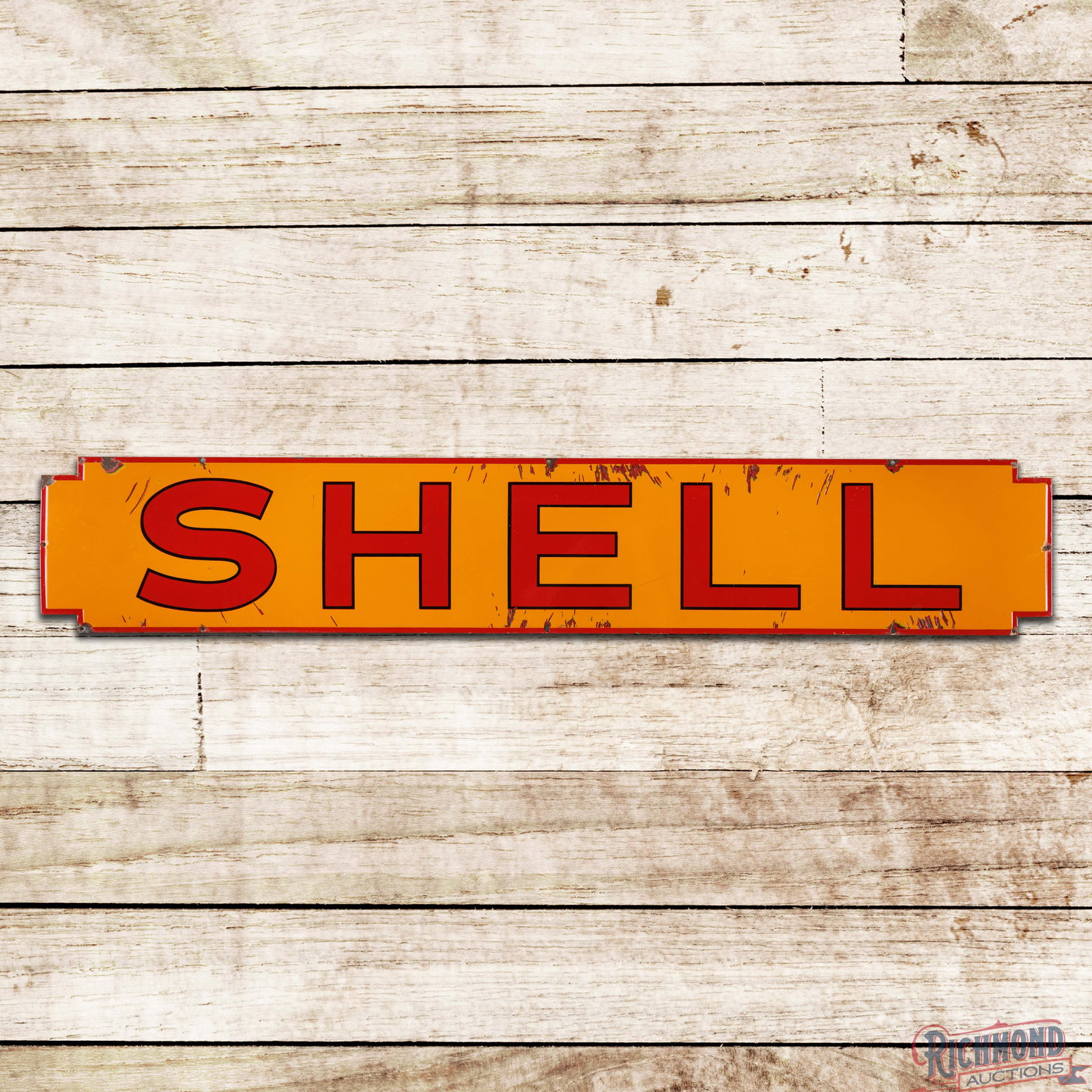 Shell Gasoline Die Cut 5' Single Sided Porcelain Service Station Sign (1 of 3)