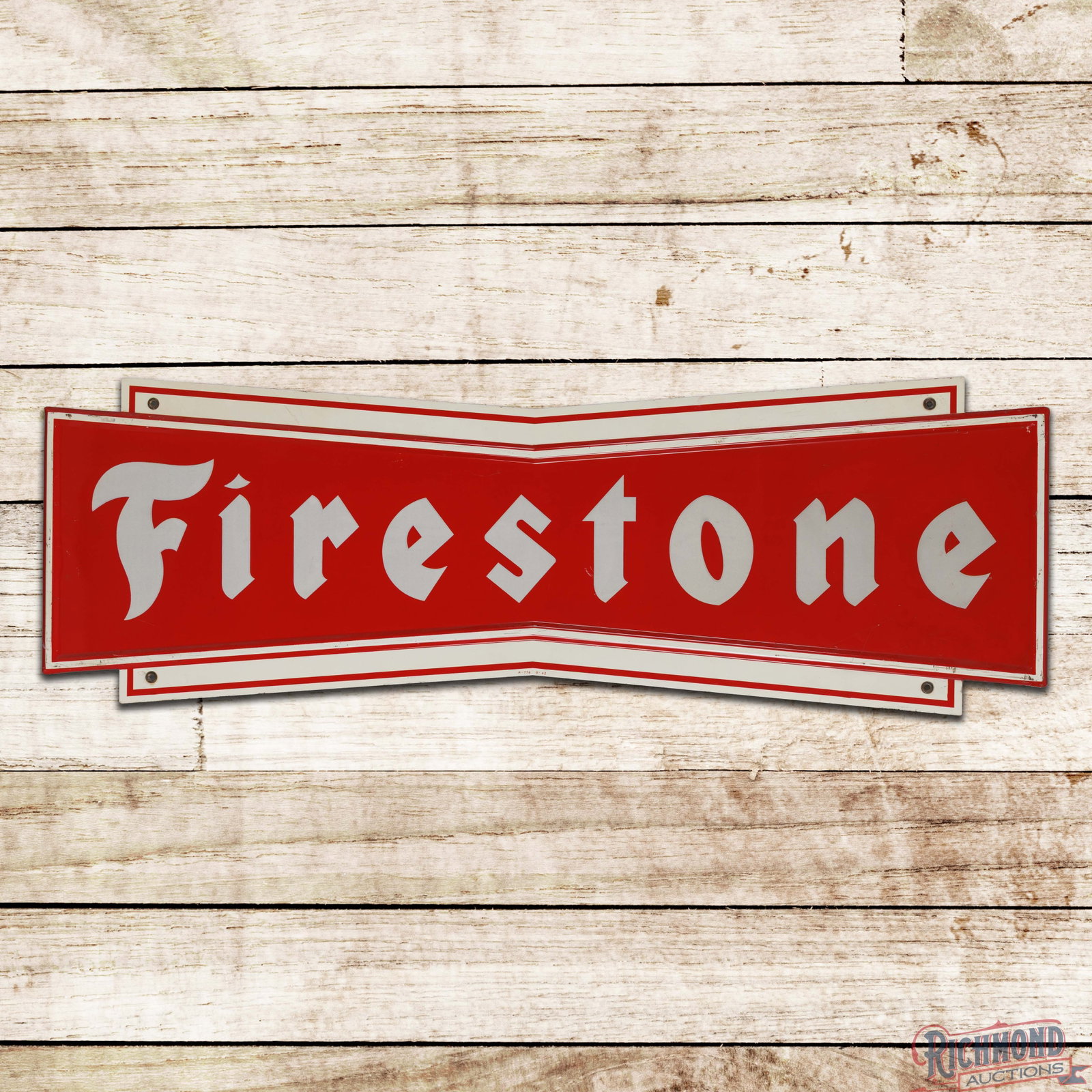 Firestone Tires 6' Die Cut Single Sided Tin "Reflective" Sign (1 of 3)