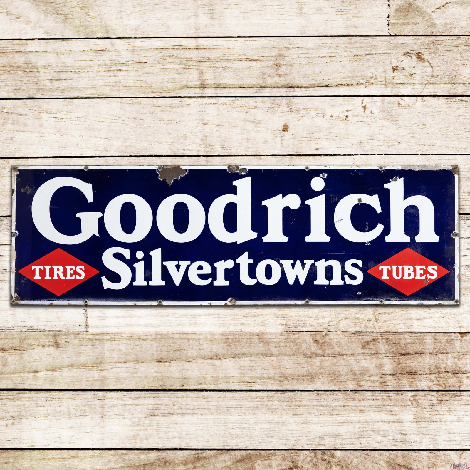 Goodrich Silvertowns Tires Single Sided Porcelain Sign (1 of 3)
