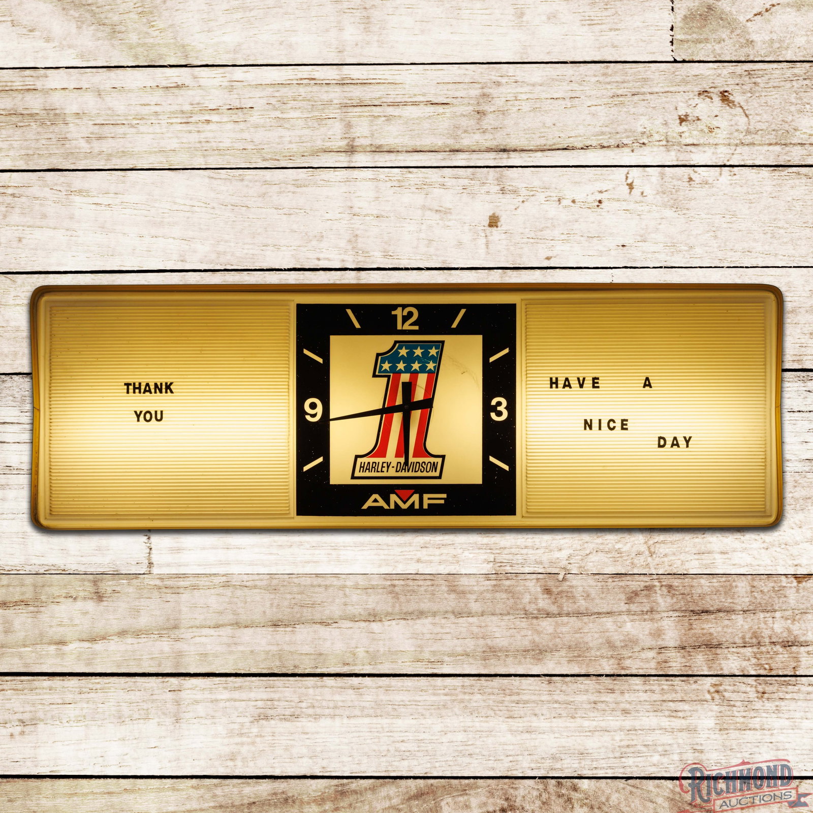 AMF Harley Davidson Lighted Advertising Menu Board Clock Sign (1 of 4)