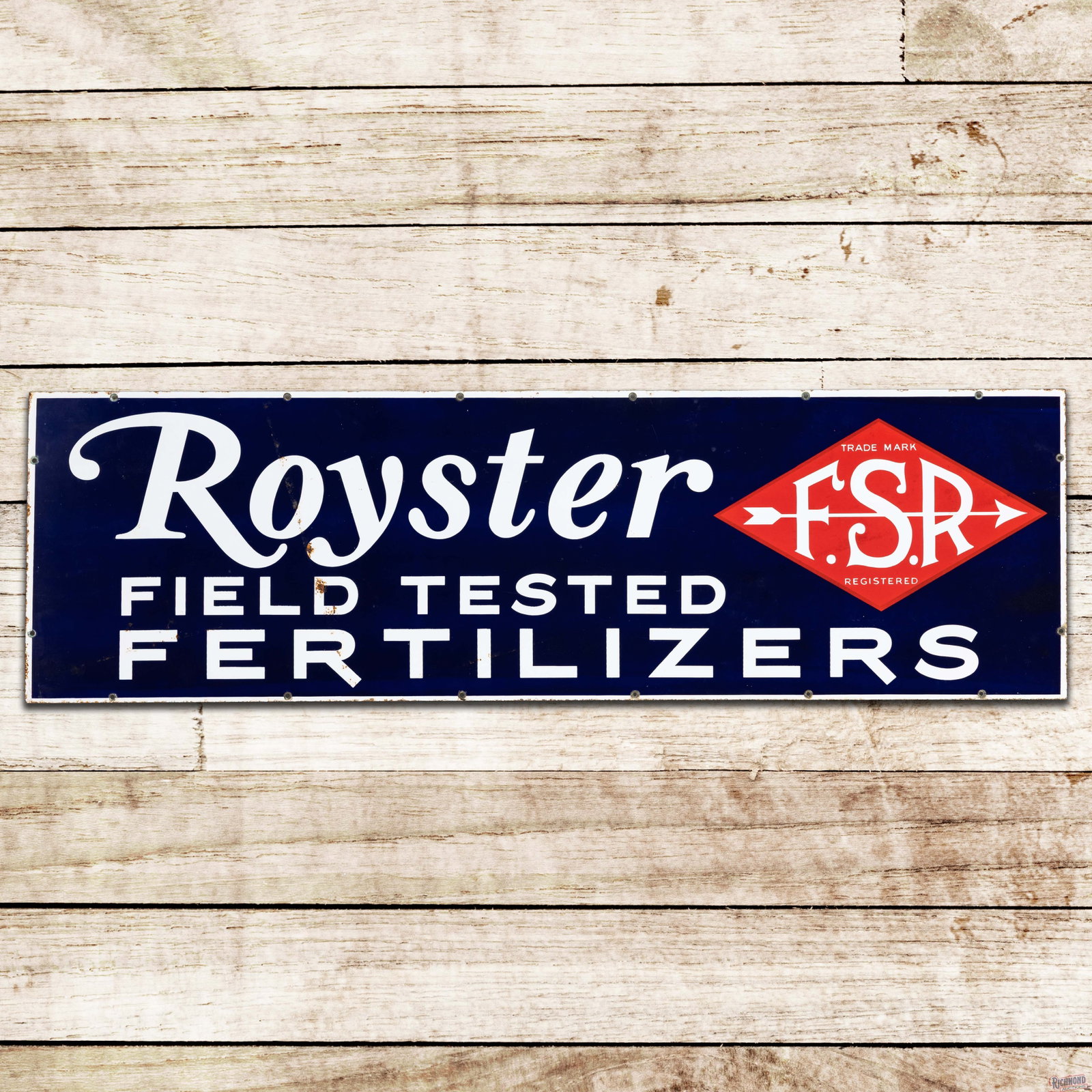 Royster Field Tested Fertilizer 5' Single Sided Porcelain Sign w/ Logo (1 of 3)