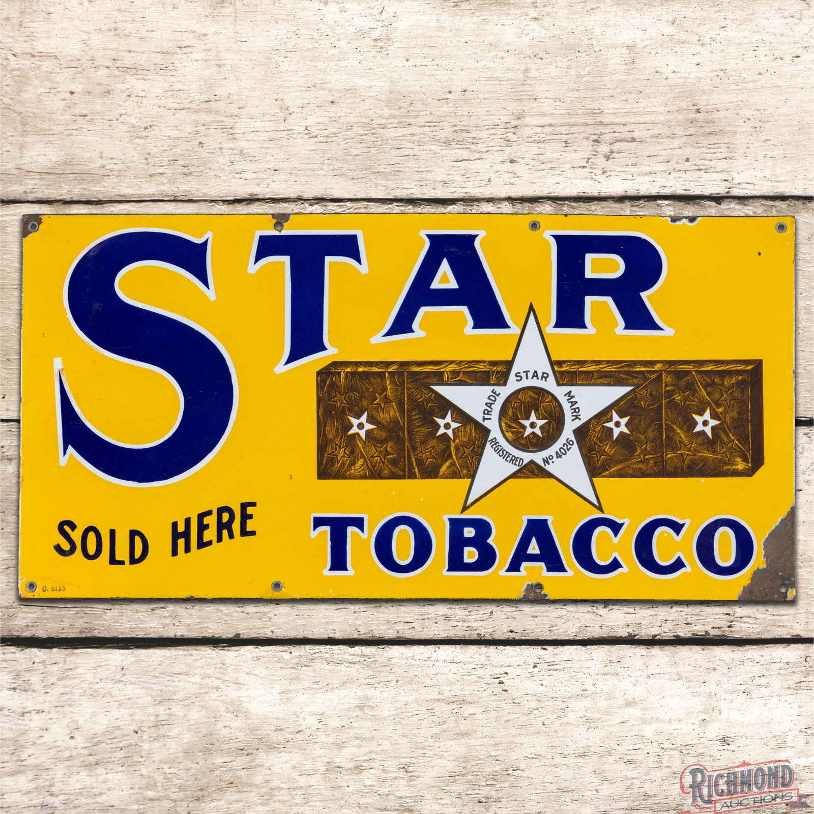 Star Tobacco Sold Here Single Sided Porcelain Sign (1 of 3)