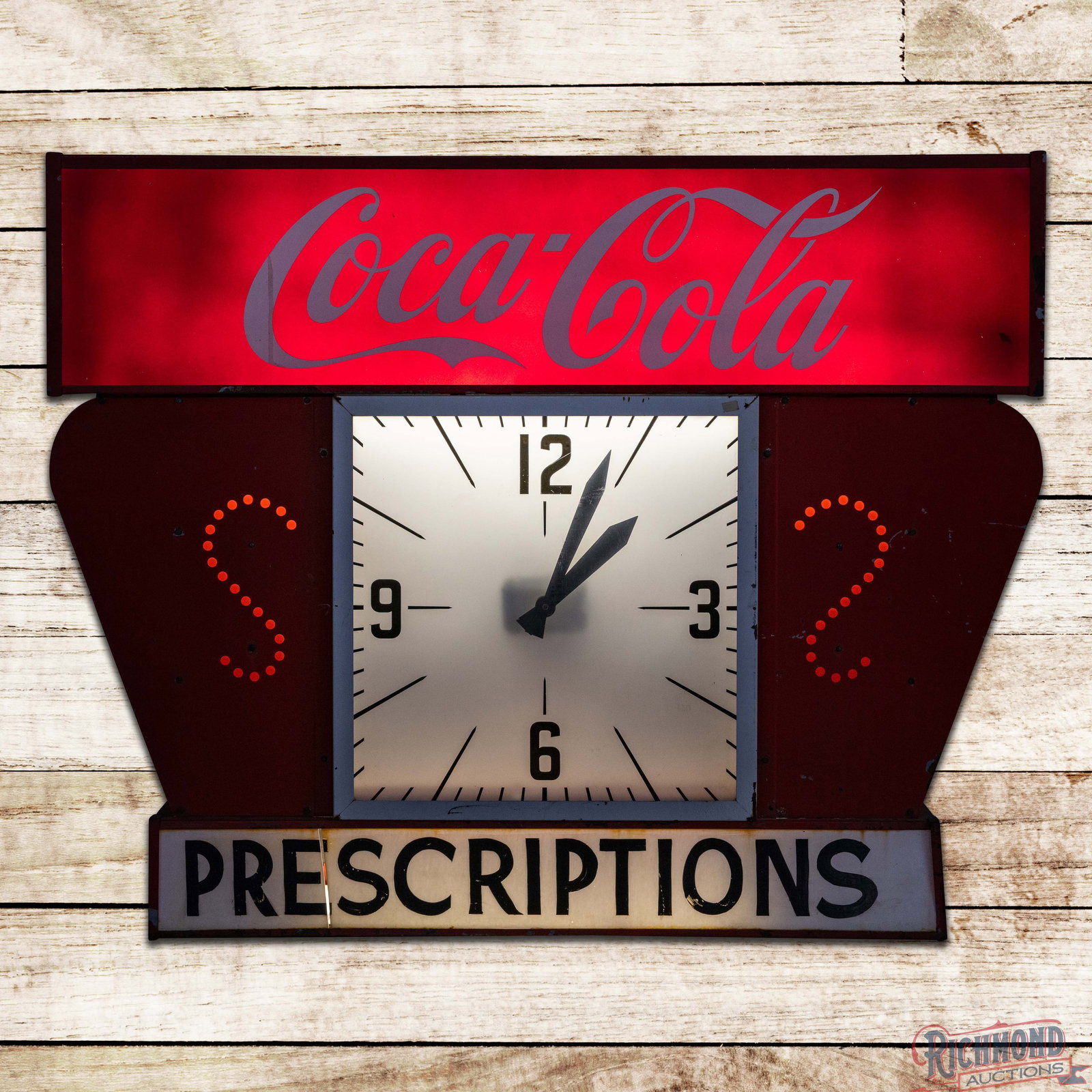 Coca Cola Prescriptions 4' Lighted Advertising Clock (1 of 4)
