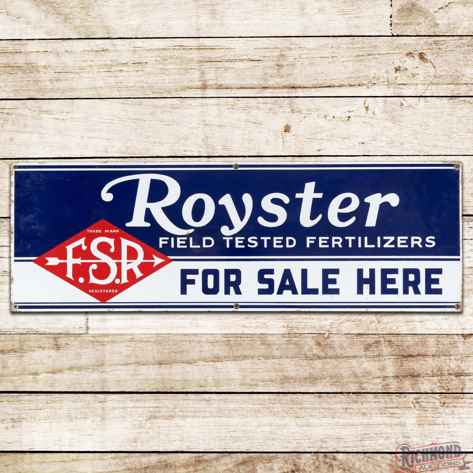 Royster Field Tested Fertilizer For Sale Here 36" Single Sided Porcelain Sign (1 of 3)