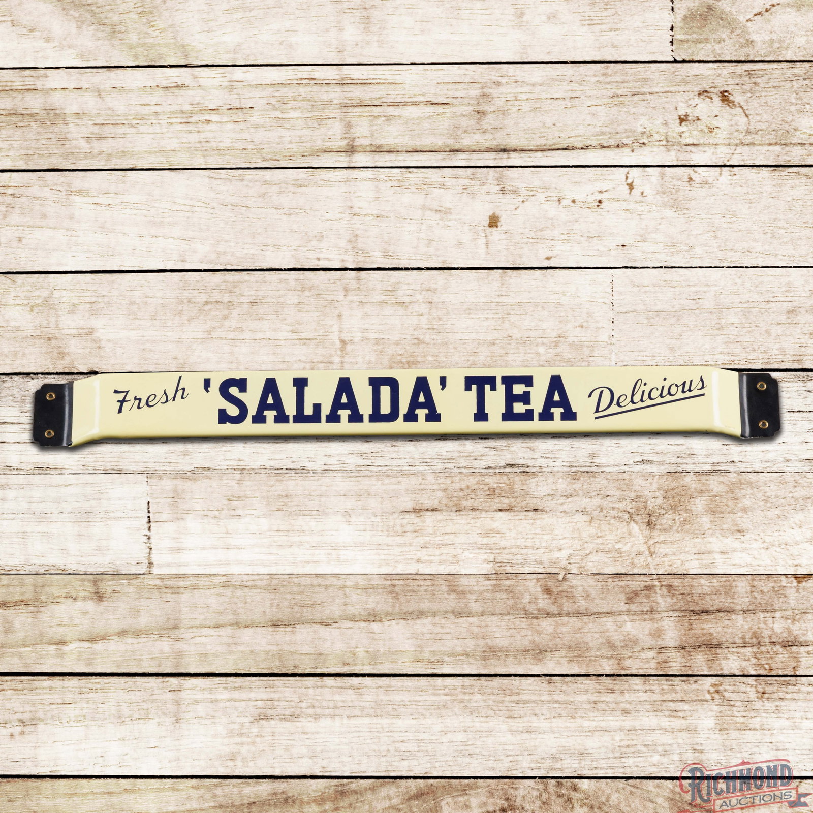 Fresh Salada Tea Delicious "Thank You Call Again" Double Sided Porcelain Door Push Bar Sign (1 of 3)