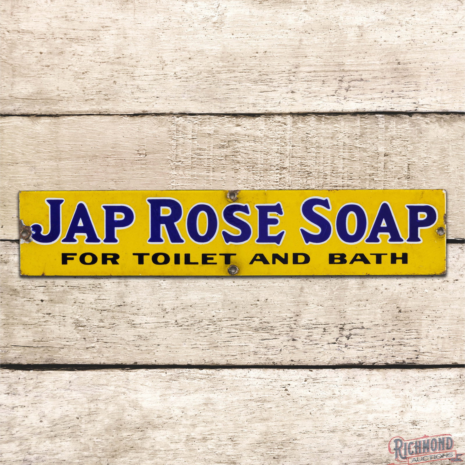 Jap Rose Soap for Toilet and Bath 15" Single Sided Porcelain Sign (1 of 3)