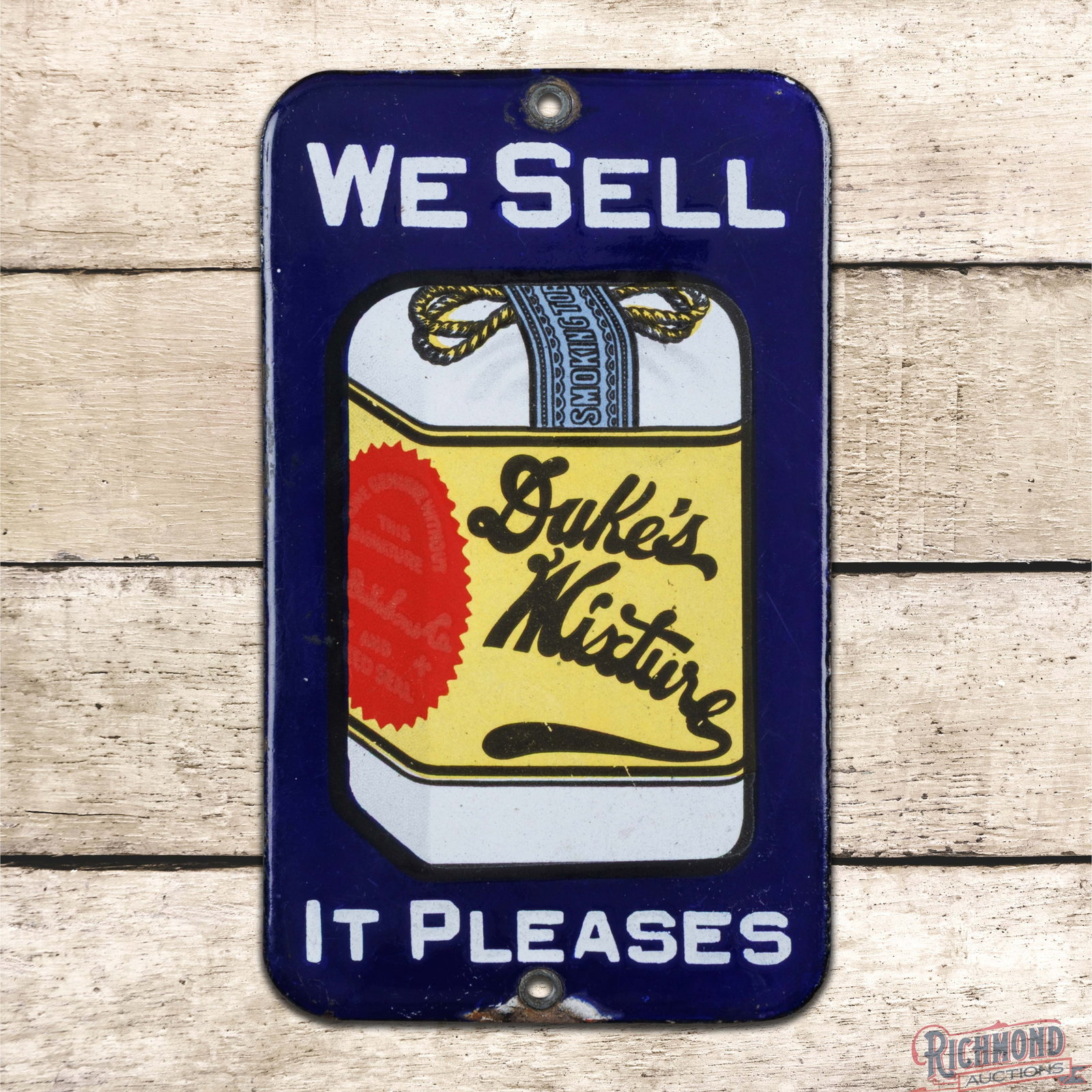 We Sell Duke's Mixture "It Pleases" Single Sided Porcelain Palm Door Push Sign (1 of 3)