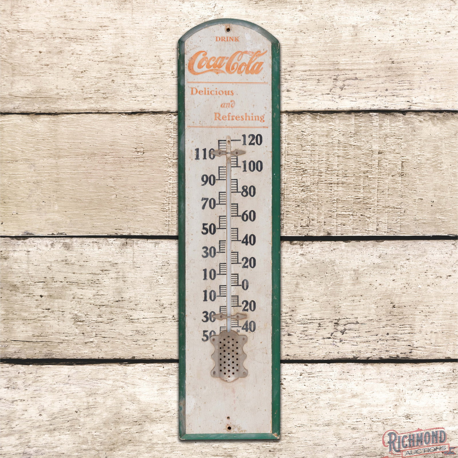 Drink Coca Cola Delicious and Refreshing Wooden Advertising Thermometer (1 of 3)
