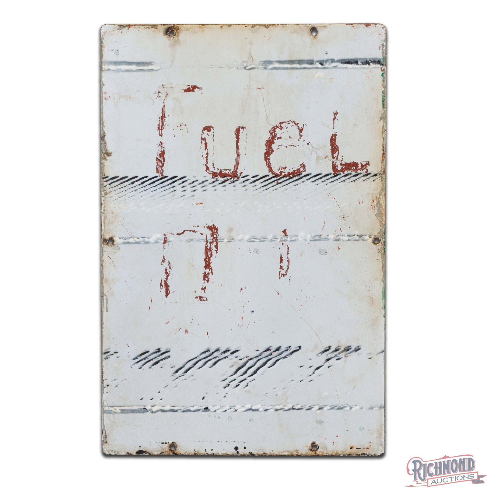 1941 Texaco Sky Chief Gasoline Single Sided Porcelain Pump Plate Sign - 3