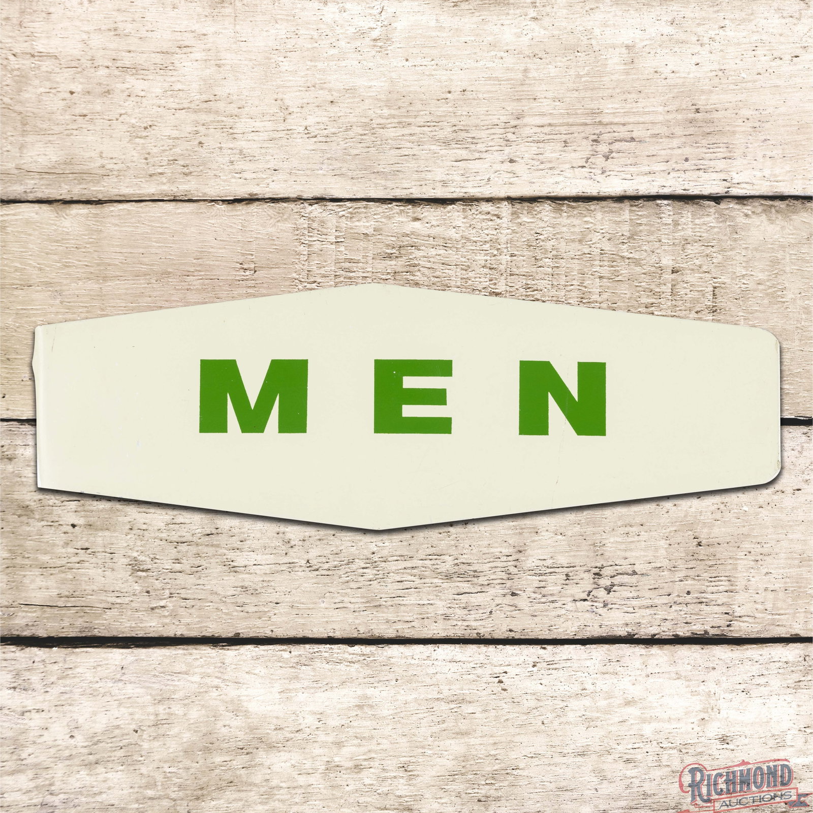 Texaco "Men" Rest Room Double Sided Tin Flange Sign (1 of 4)
