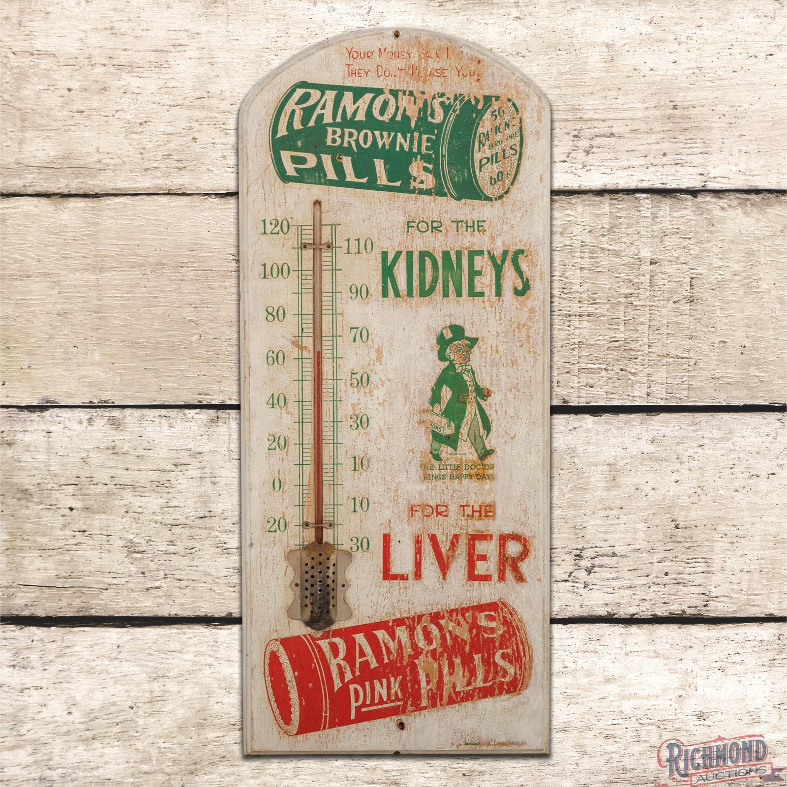 Ramons Brownie Pills Wooden Advertising Thermometer (1 of 3)