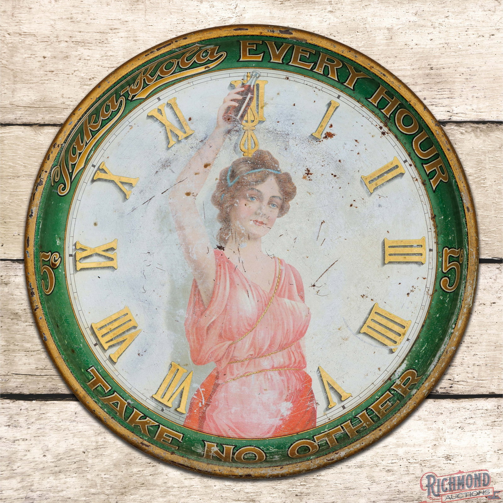 Early Taka-Cola 5 Cents Every Hour 13" Single Sided Tin Advertising Tray (1 of 3)