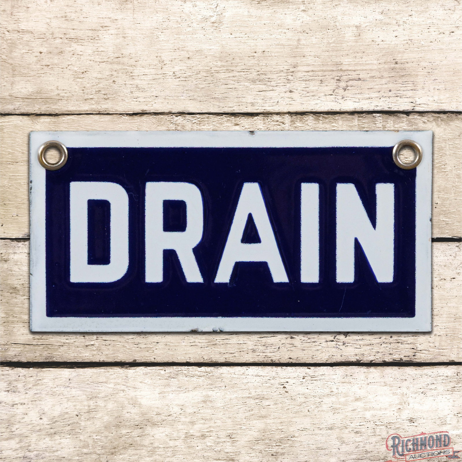 Early 6" Drain Single Sided Porcelain Sign (1 of 3)
