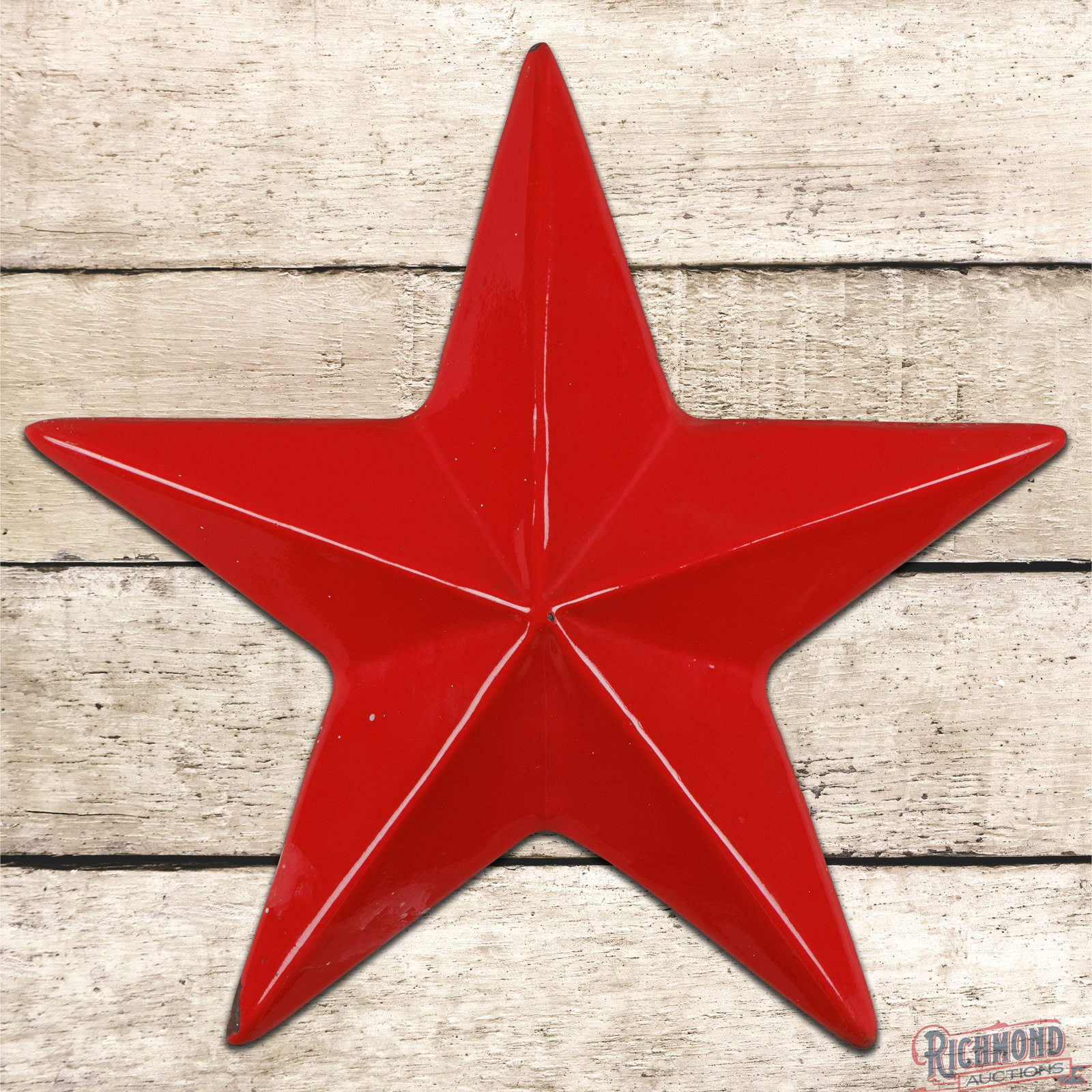 Texaco Service Station 3D Single Sided Porcelain Embossed Star Sign: SSP (single sided porcelain) three-dimensional convex star sign has excellent color and gloss. The field is very clean overall with a tiny chip in the center and errant paint drips. The perimeter has 