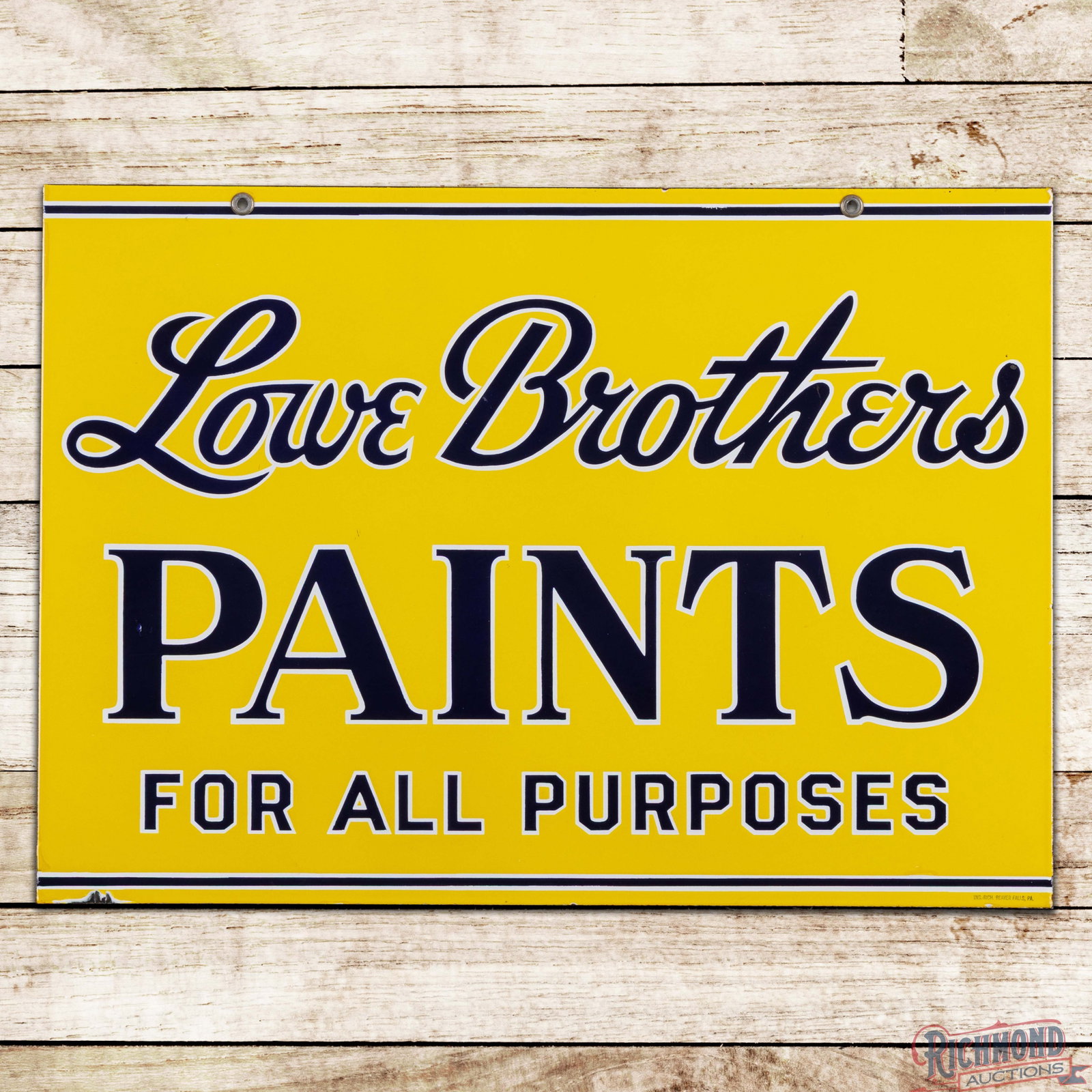 Lowe Brothers Paints "For All Purposes" Double Sided Porcelain Sign (1 of 3)