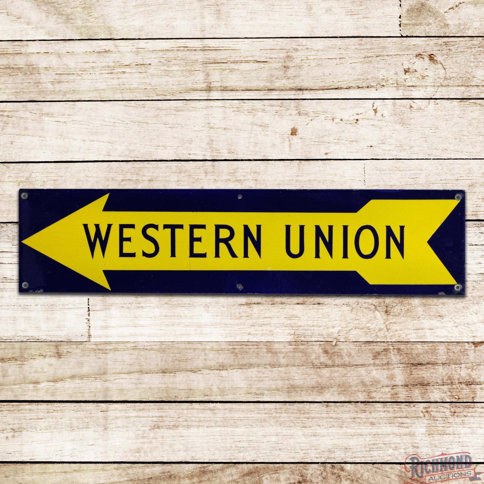 Western Union 30" Single Sided Porcelain Sign w/ Arrow (1 of 3)