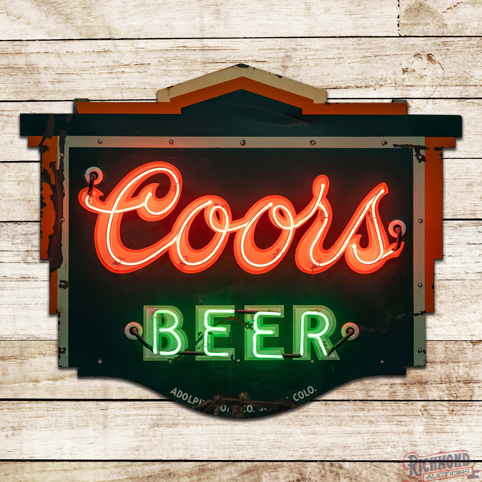 Coors Beer 4' Double Sided Porcelain Factory Neon Sign Golden Colorado (1 of 5)