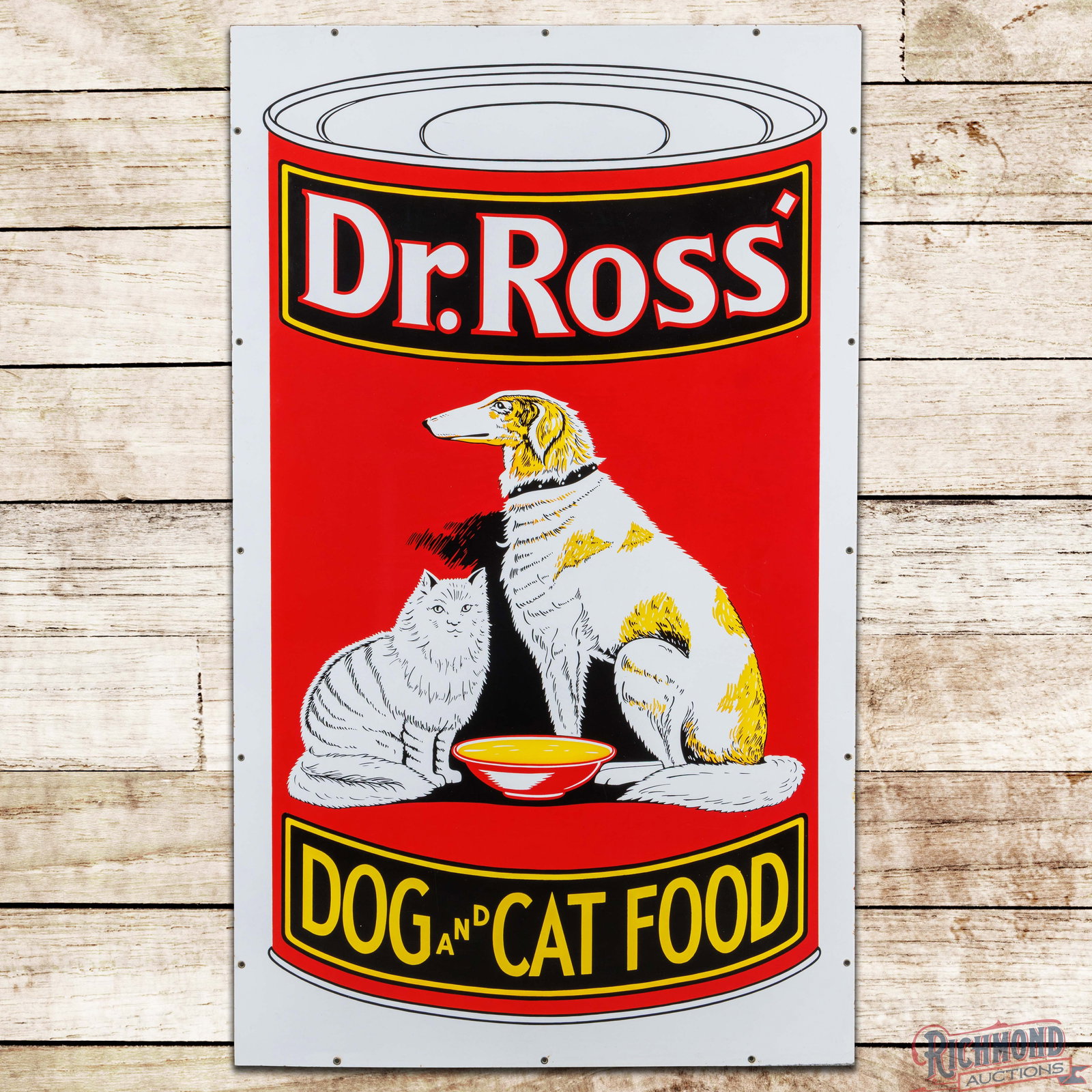Dr. Ross Dog and Cat Food 5' Single Sided Porcelain Sign (1 of 3)