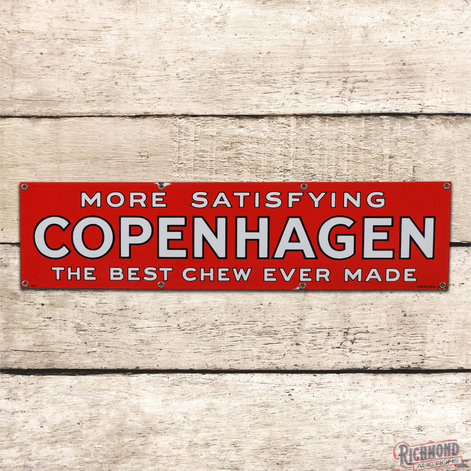 More Satisfying Copenhagen "The Best Chew Ever Made" Single Sided Porcelain Sign (1 of 3)