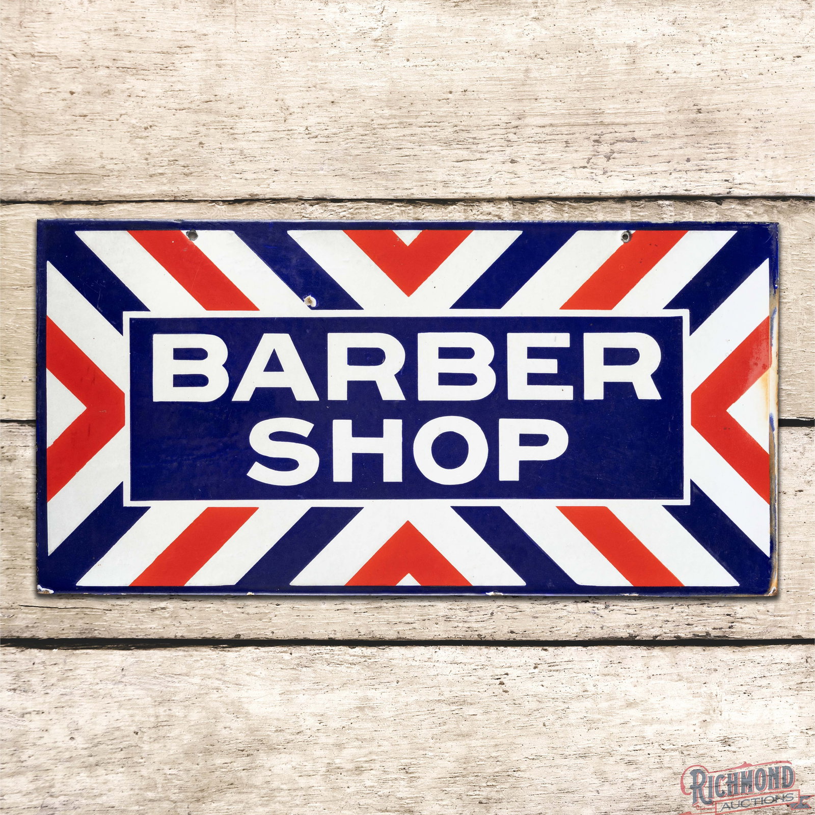 Barber Shop Double Sided Porcelain Flange Sign (1 of 4)