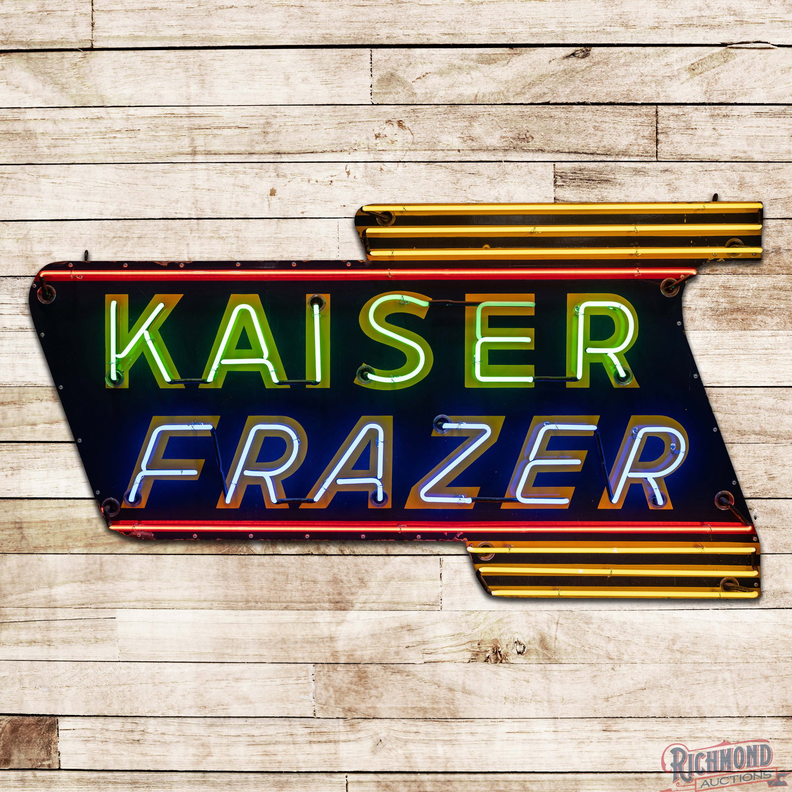 Kaiser Frazer 6.5' Die Cut Single Sided Porcelain Factory Neon Sign (1 of 4)