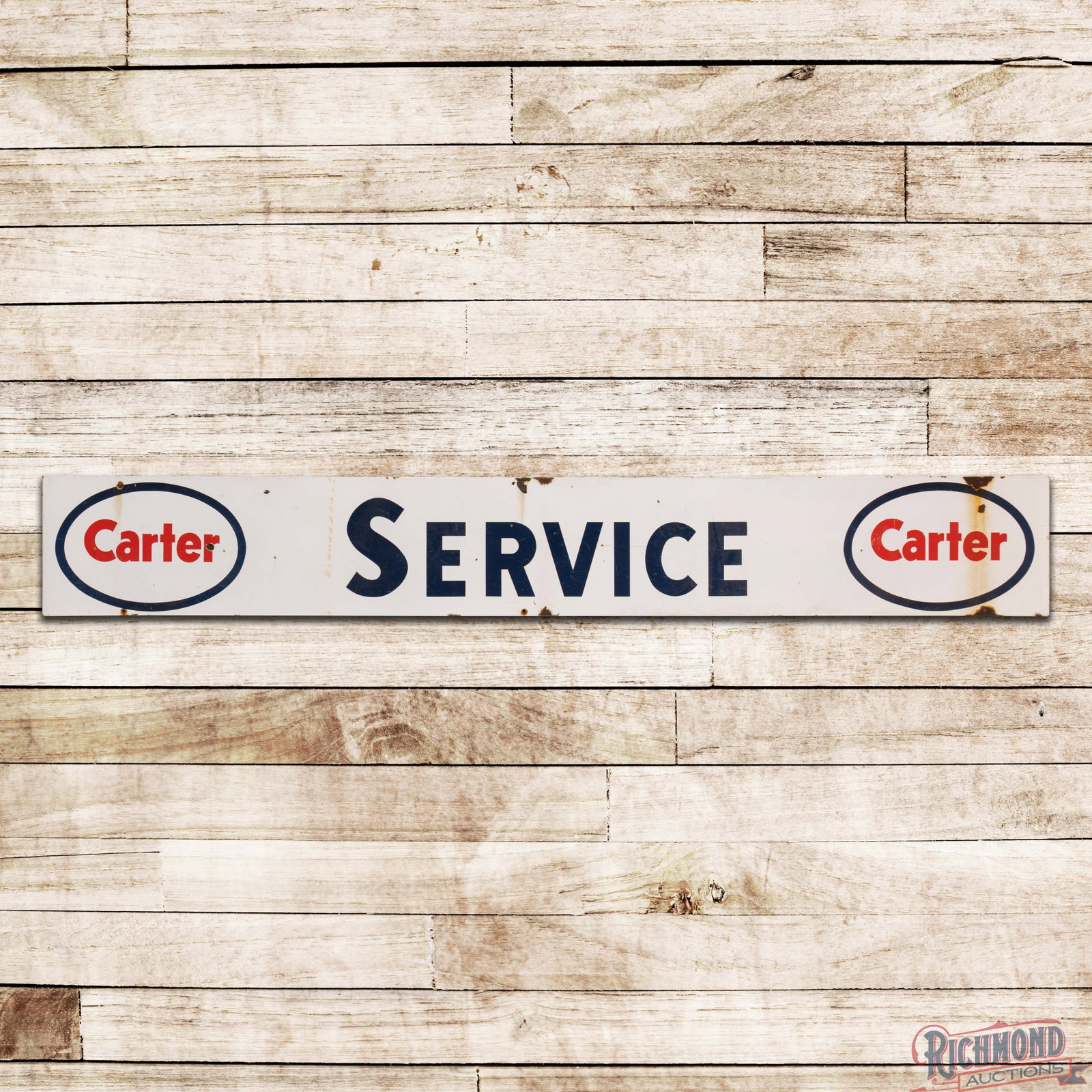 Carter Service 8' Single Sided Porcelain Sign w/ Logos (1 of 3)
