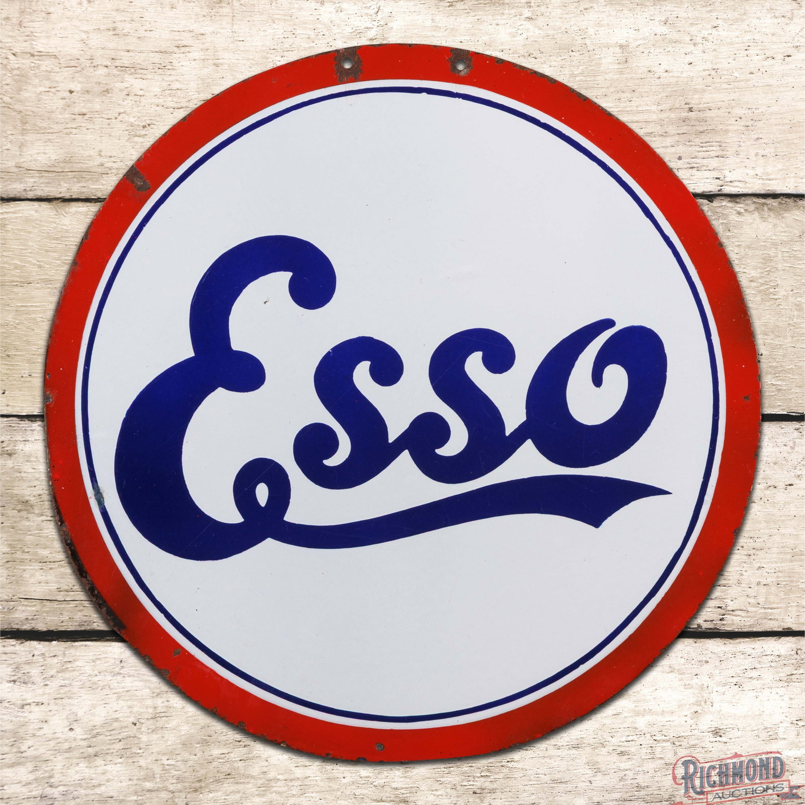 ESSO Gasoline Motor Oils 20" Double Sided Porcelain Sign (1 of 3)