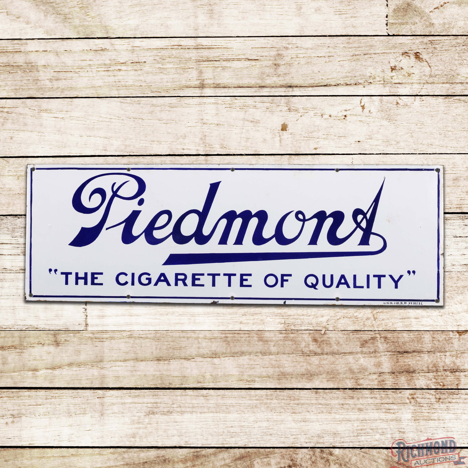 Piedmont "The Cigarette of Quality" 36" Single Sided Porcelain Sign (1 of 3)
