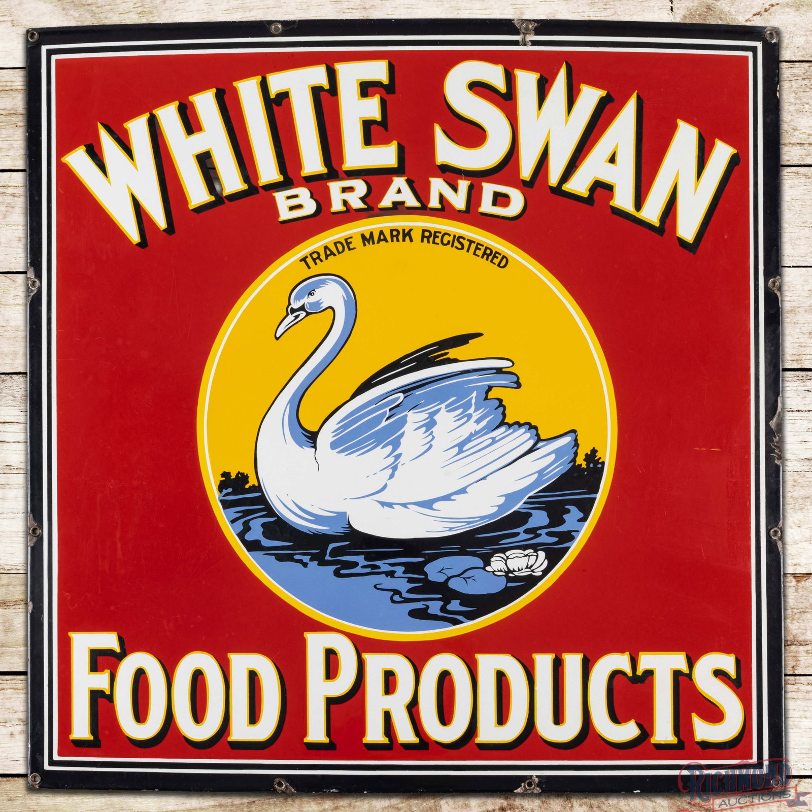 White Swan Brand Food Products 30" Single Sided Porcelain Sign w/ Logo (1 of 3)