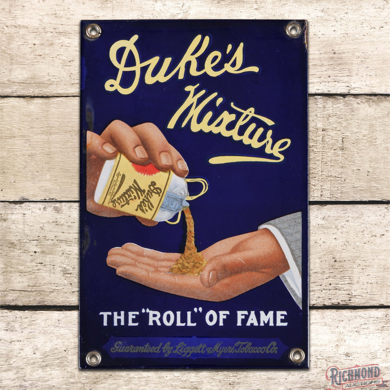 Duke's Mixture The "Roll" of Fame Single Sided Porcelain Palm Door Push Sign (1 of 3)
