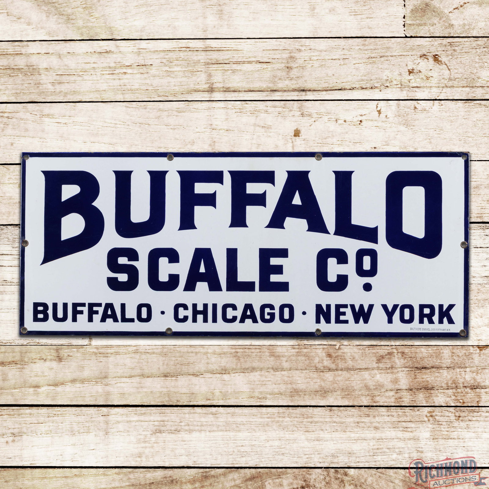 Buffalo Scale Company Chicago New York 30" Single Sided Porcelain Sign (1 of 3)