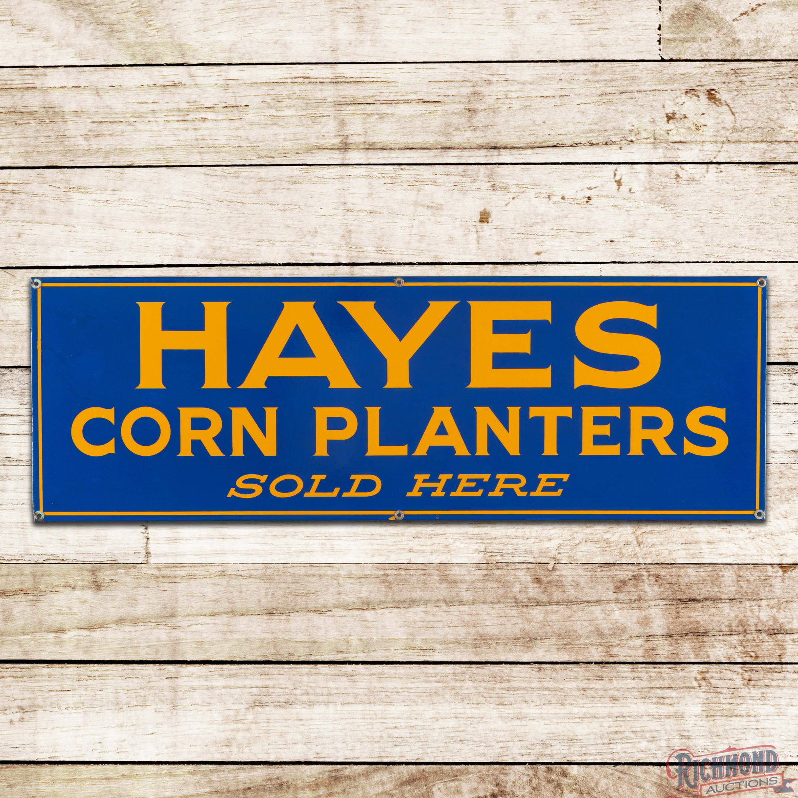 Hayes Corn Planters Sold Here Single Sided Porcelain Sign (1 of 3)