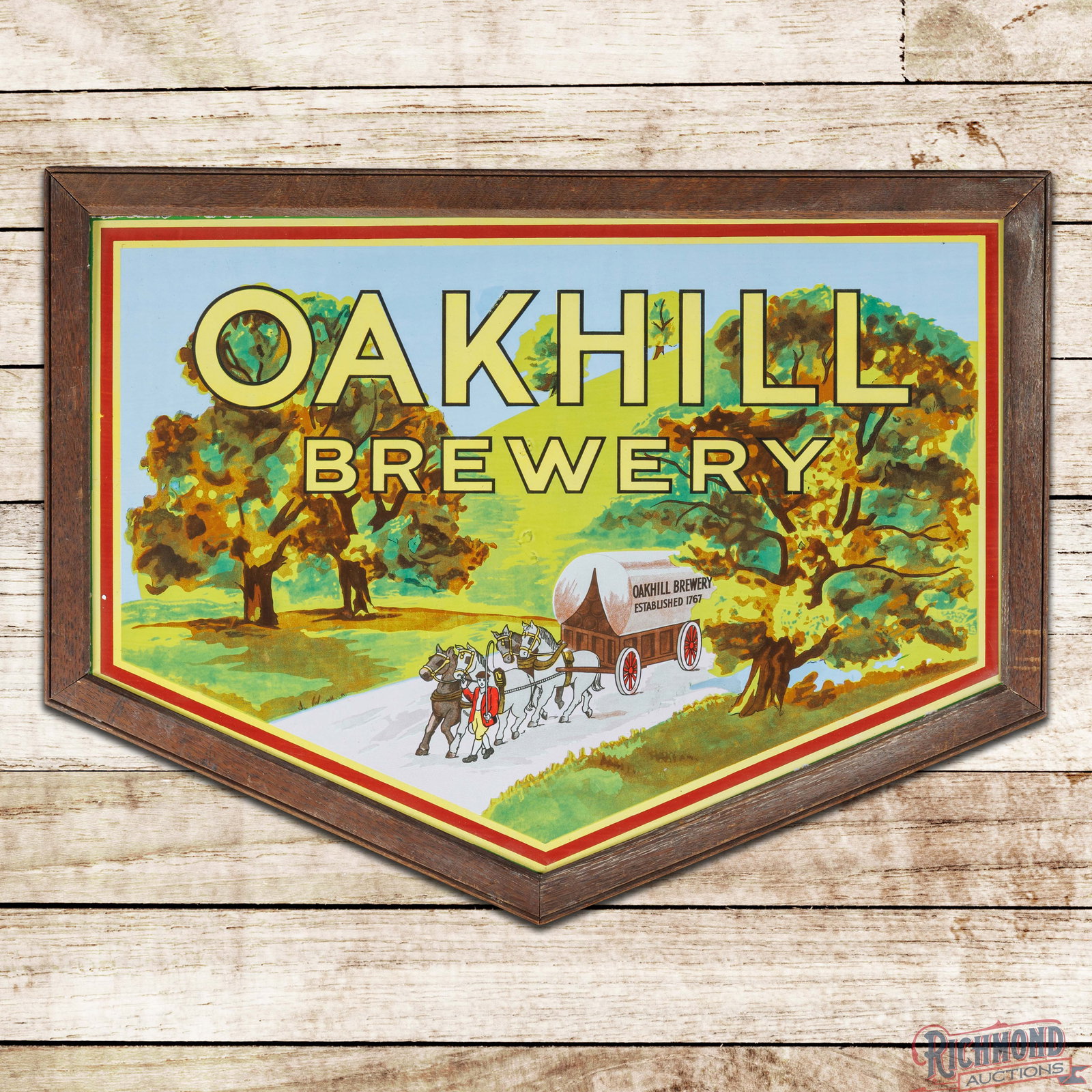 Fantastic Oakhill Brewery Die Cut Single Sided Porcelain Sign (1 of 3)