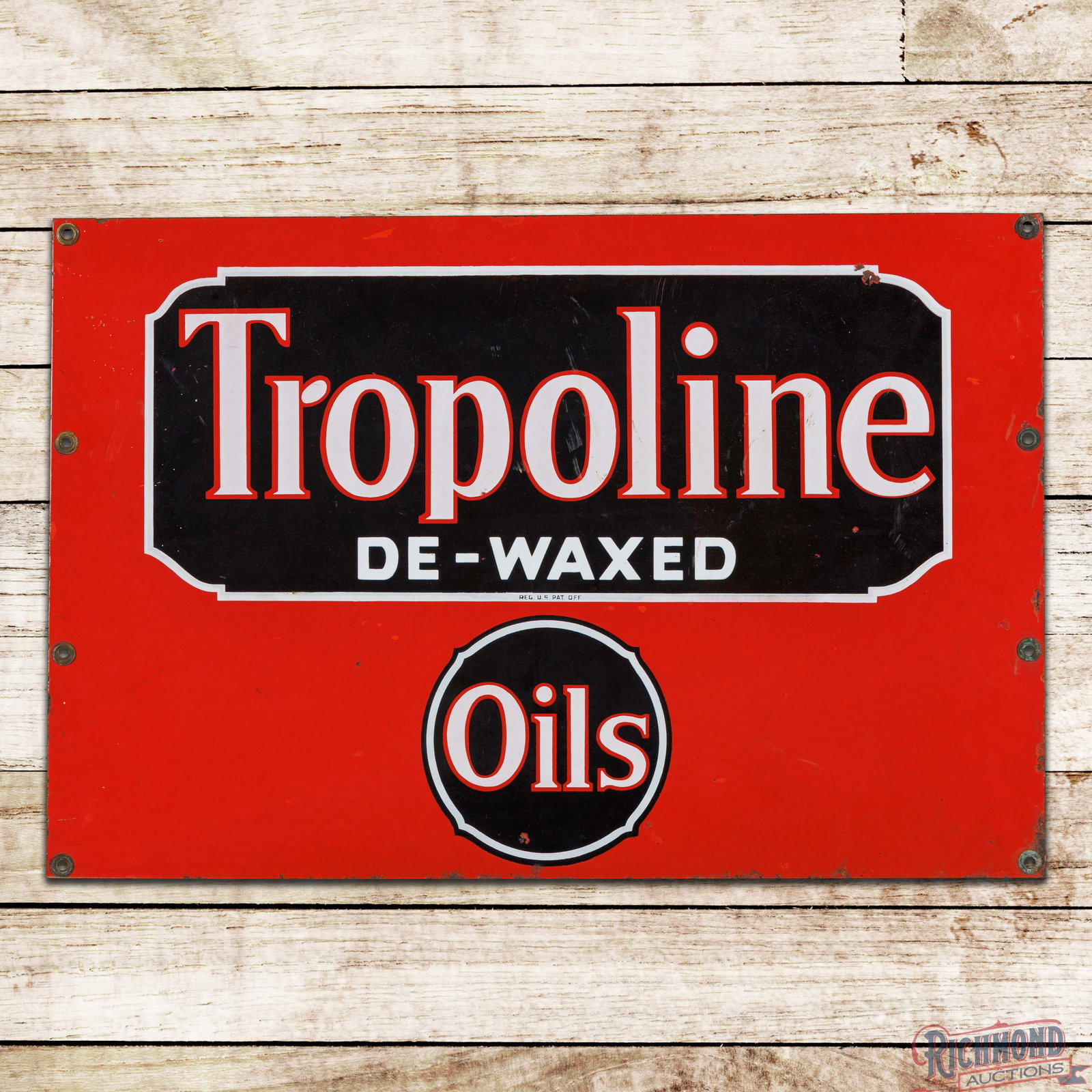 Tropoline De-Waxed Oils Single Sided Porcelain Sign (1 of 3)