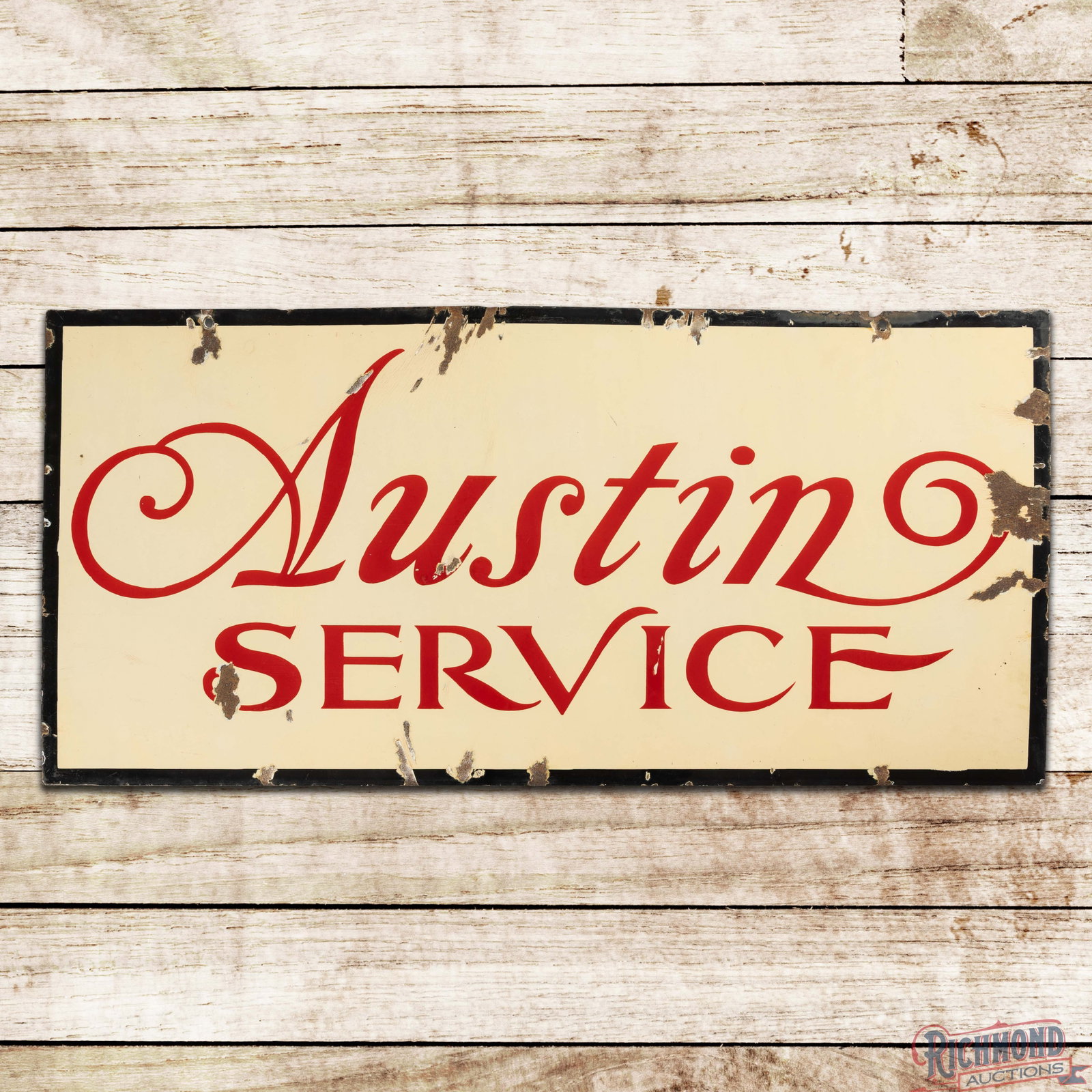 Austin Service Automobiles 36" Double Sided Porcelain Sign (1 of 3)