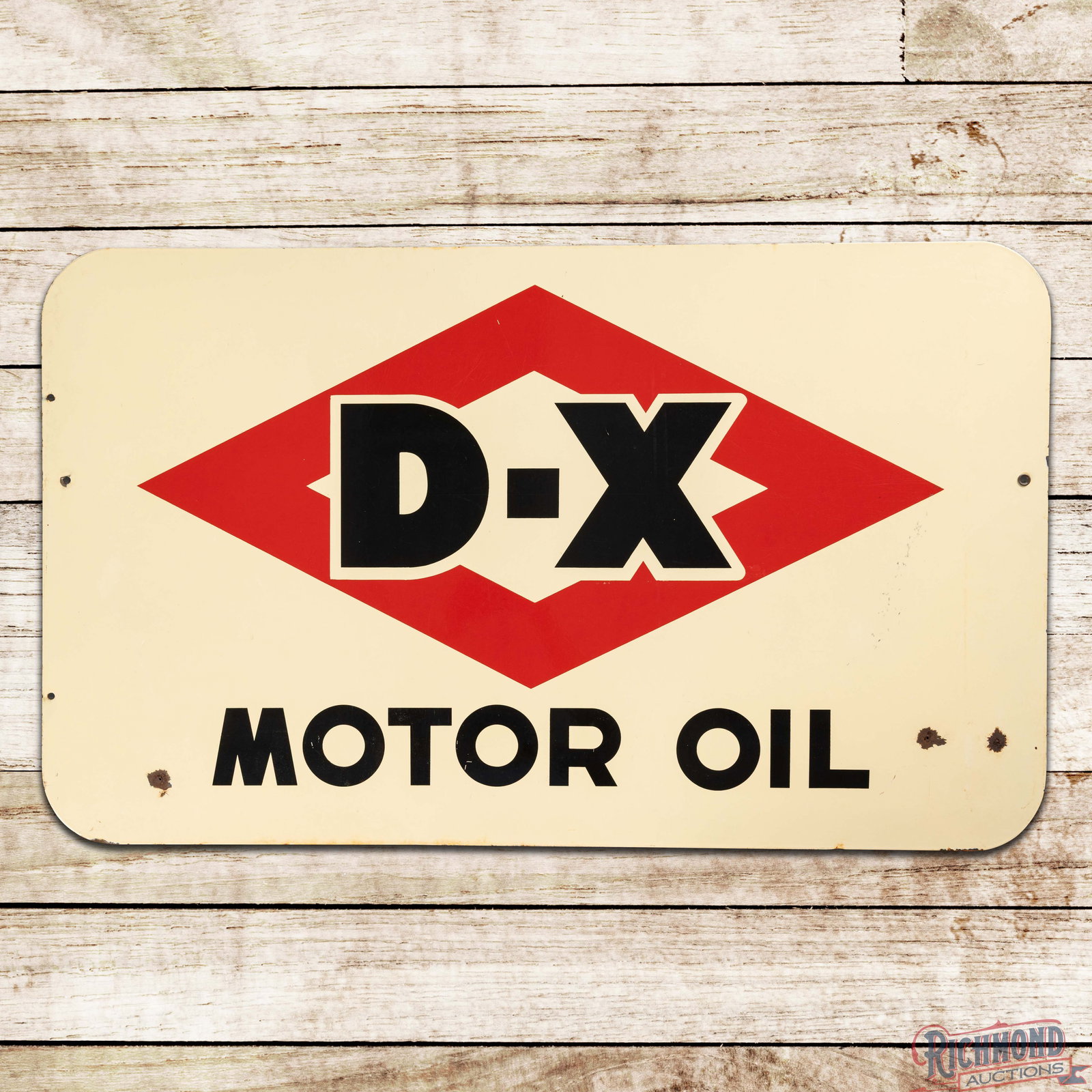 D-X Motor Oil Double Sided Porcelain Sign w/ Logo (1 of 3)