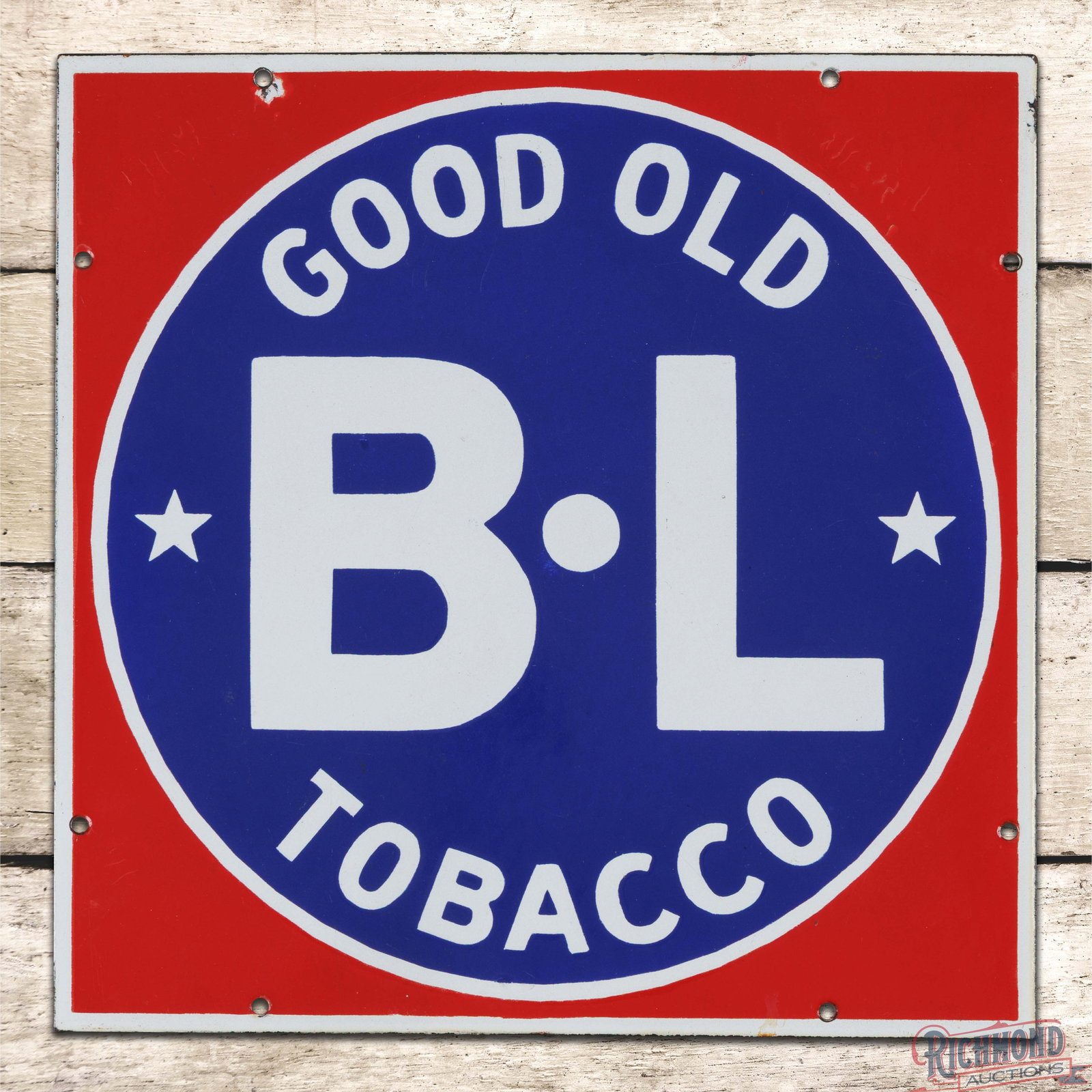 Good Old B-L Tobacco 15" Single Sided Porcelain Sign (1 of 3)