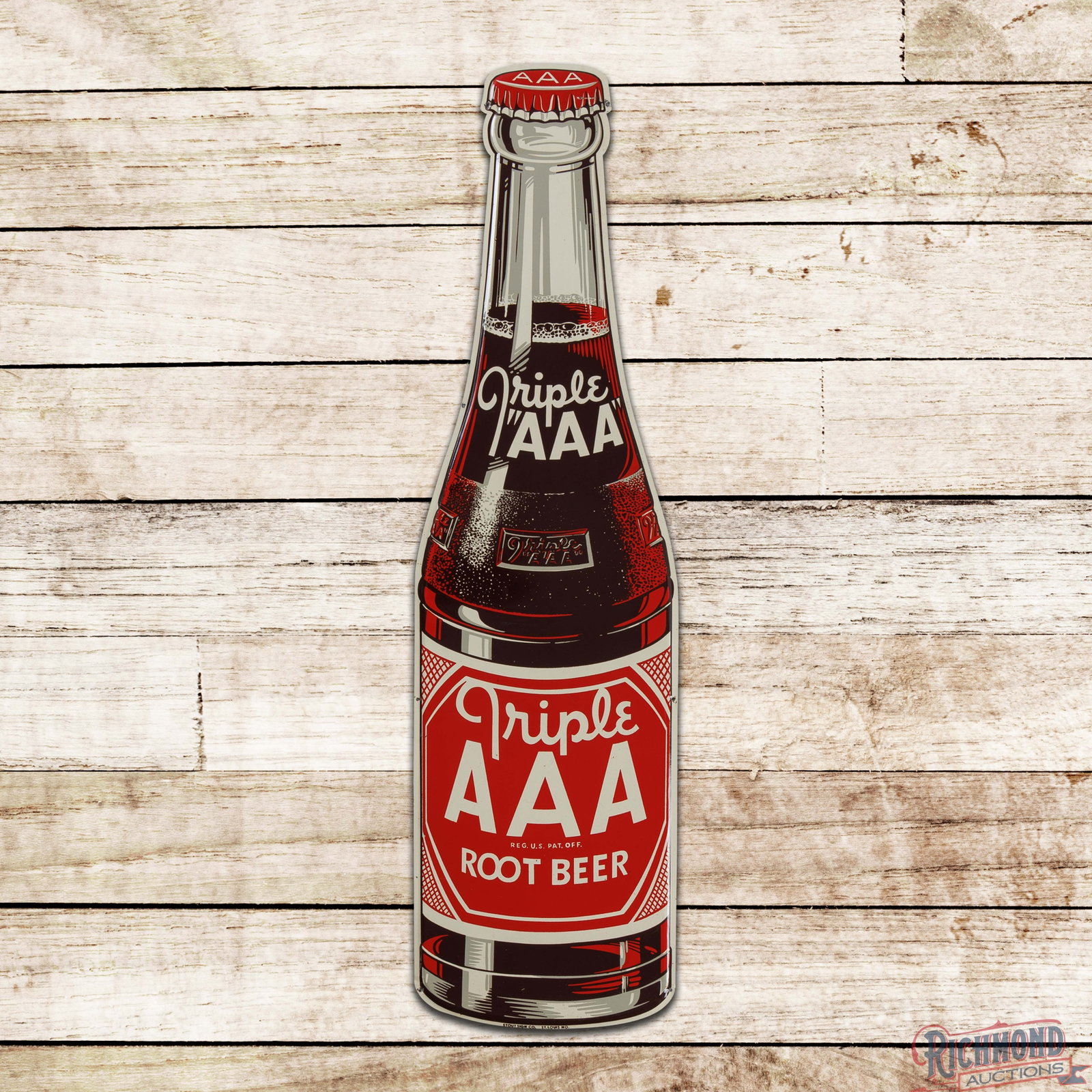 Triple AAA Root Beer 44.5" Die Cut Bottle Sign (1 of 3)