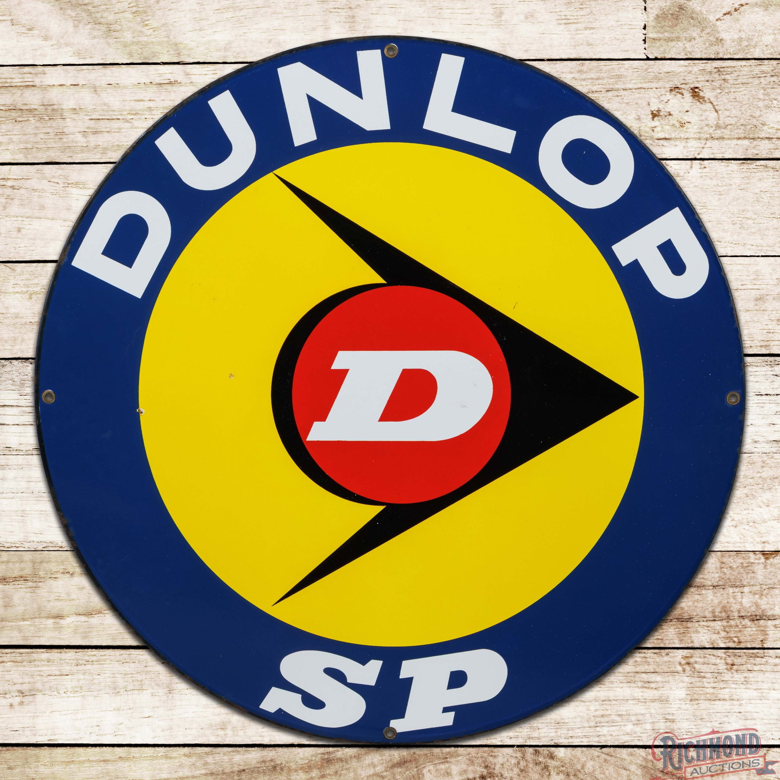 Dunlop Tires 27.5" Double Sided Porcelain Sign w/ Logo (1 of 3)