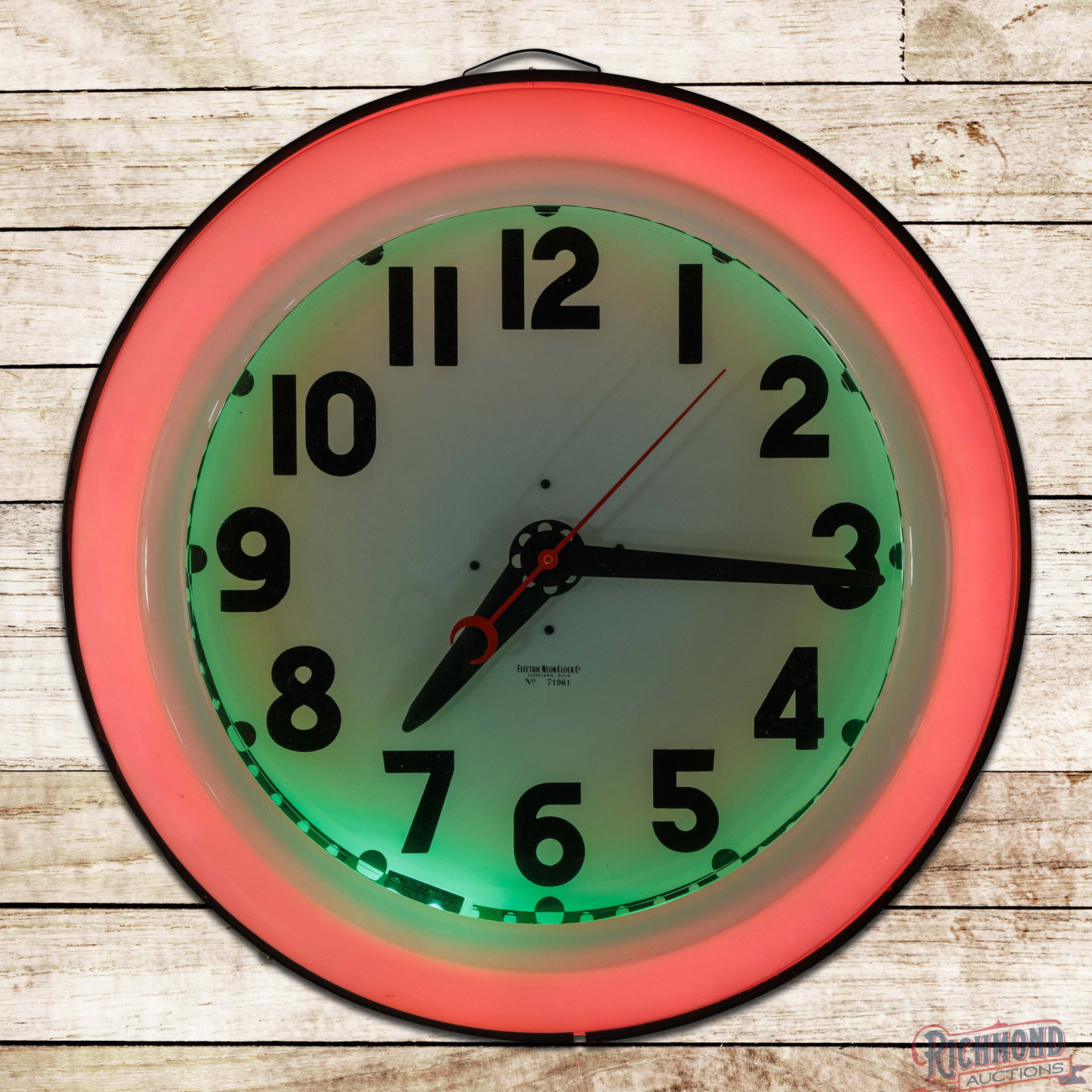 Electric Neon Clock Co. Cleveland 26" Advertising Clock Restored (1 of 4)